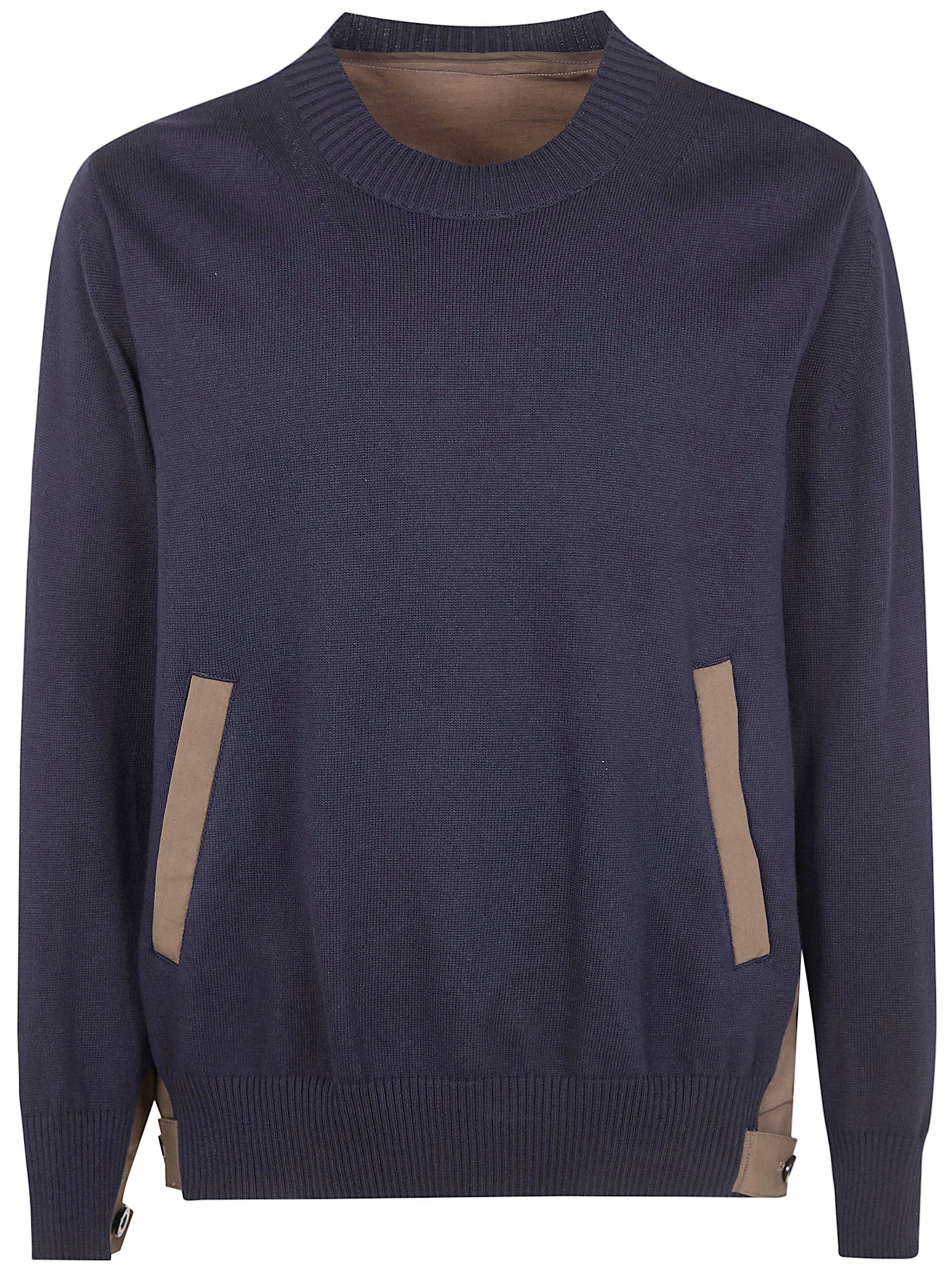 sacai SACAI Cotton Typewriter X Knit Pullover　SACAI コットンタイプライター×ニットプルオーバー
