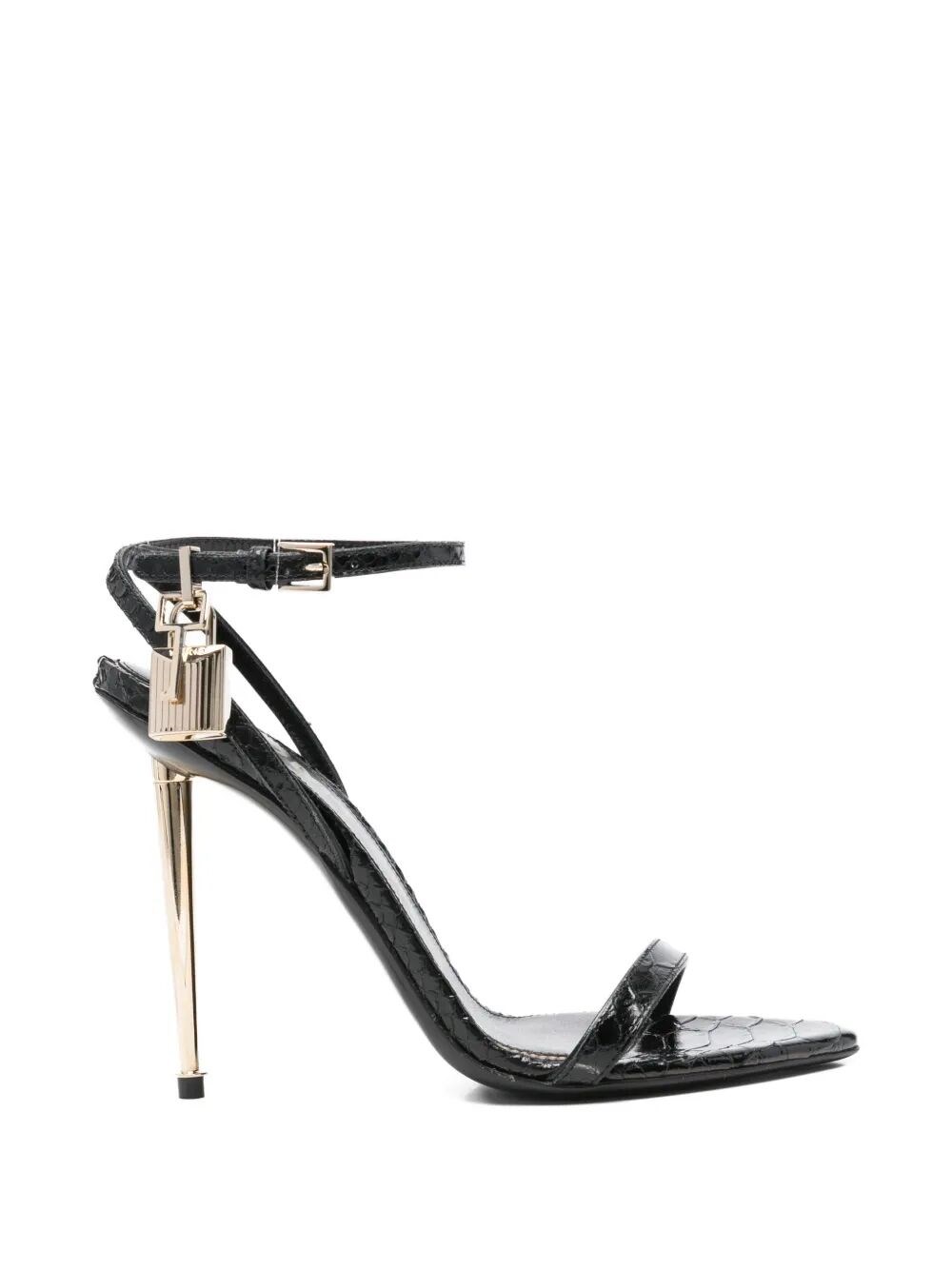 TOM FORD Semi Shiny Printed Python Bc Pointy Naked Sandal