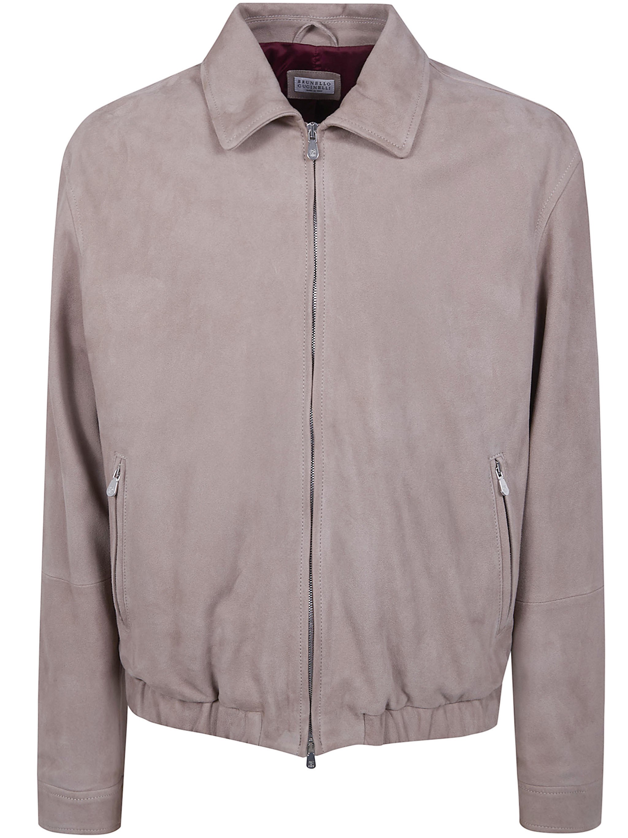 Blouson Bomber en Cuir Vintage Brunello Cucinelli