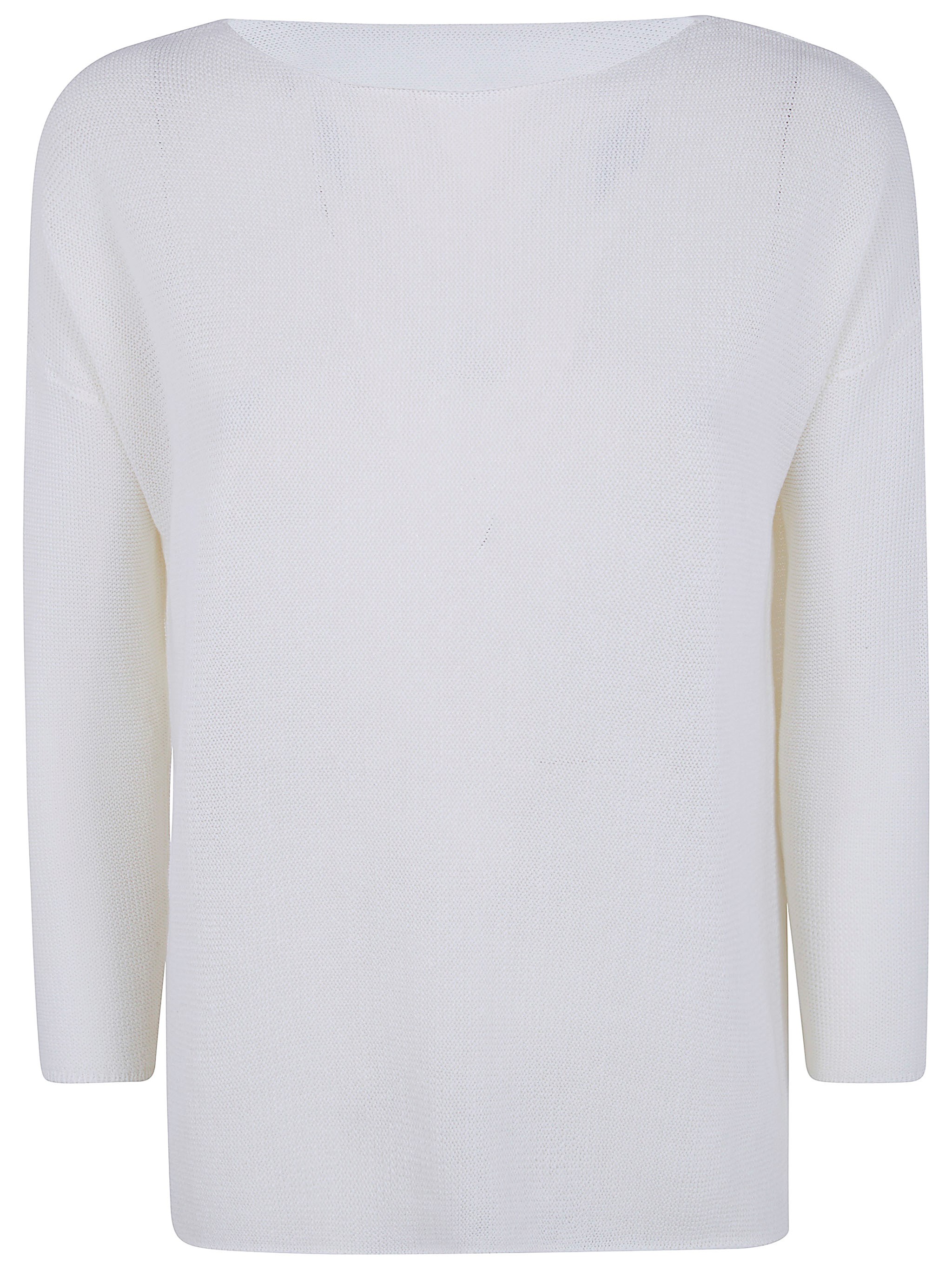 Base Round Neck Sweater In White