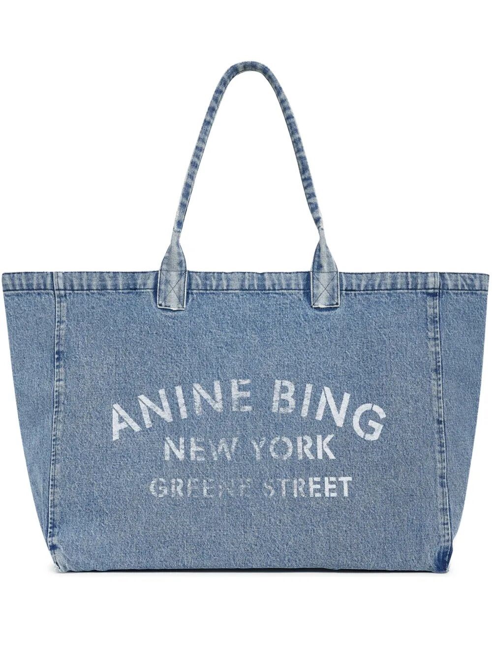 ANINE BING "Leo" Denim Tote Bag
