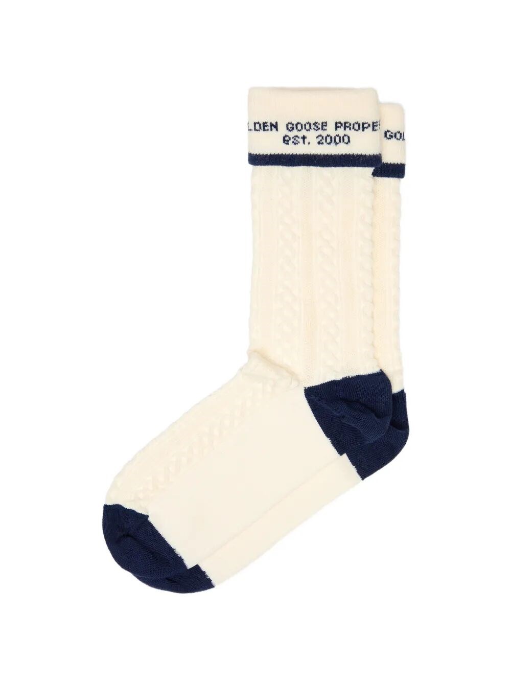 GOLDEN GOOSE Socks High Rib/Braid Jacquard Logo　GOLDEN GOOSE ソックス ハイリブ/ブレード ジャカード ロゴ GOLDEN