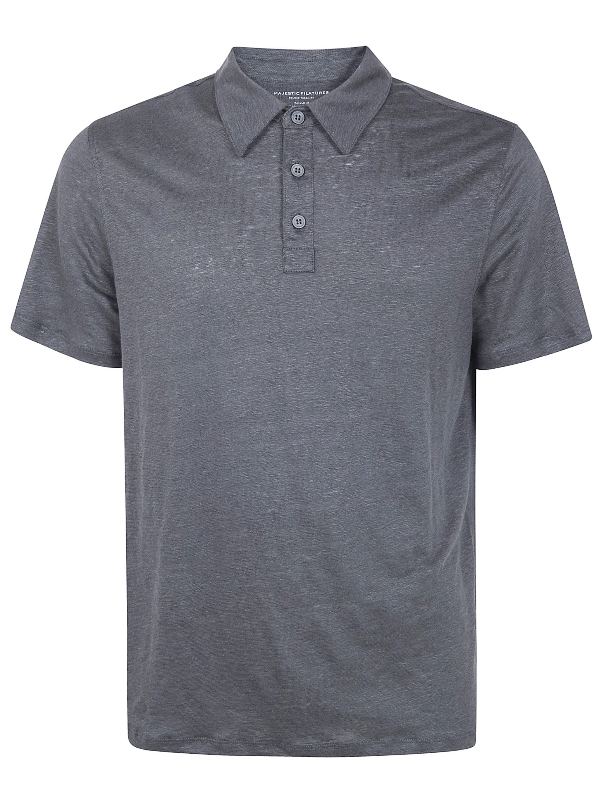 MAJESTIC Linen Short Sleeves Polo Shirt