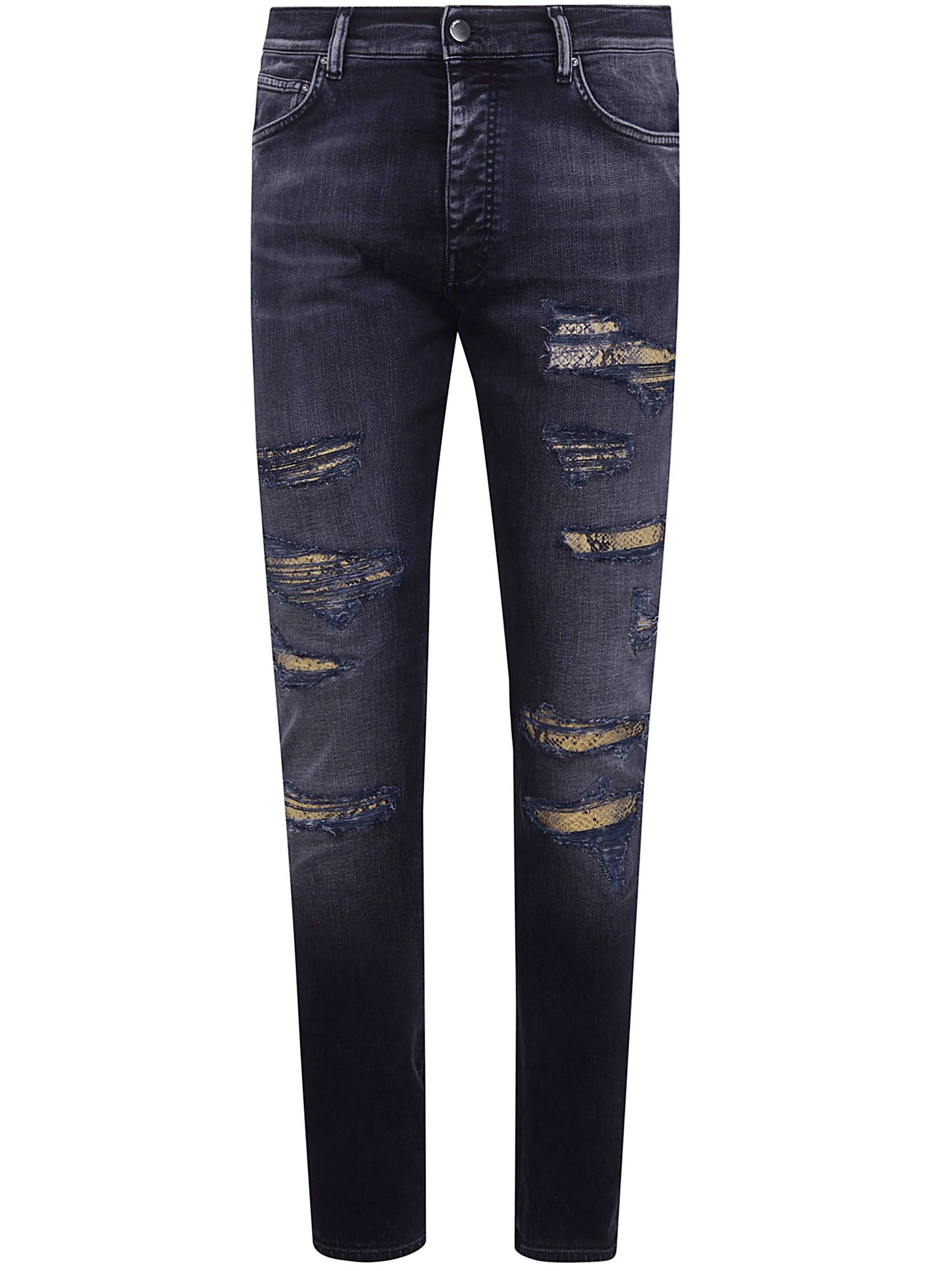 AMIRI 스네이크 트래셔 스키니 진