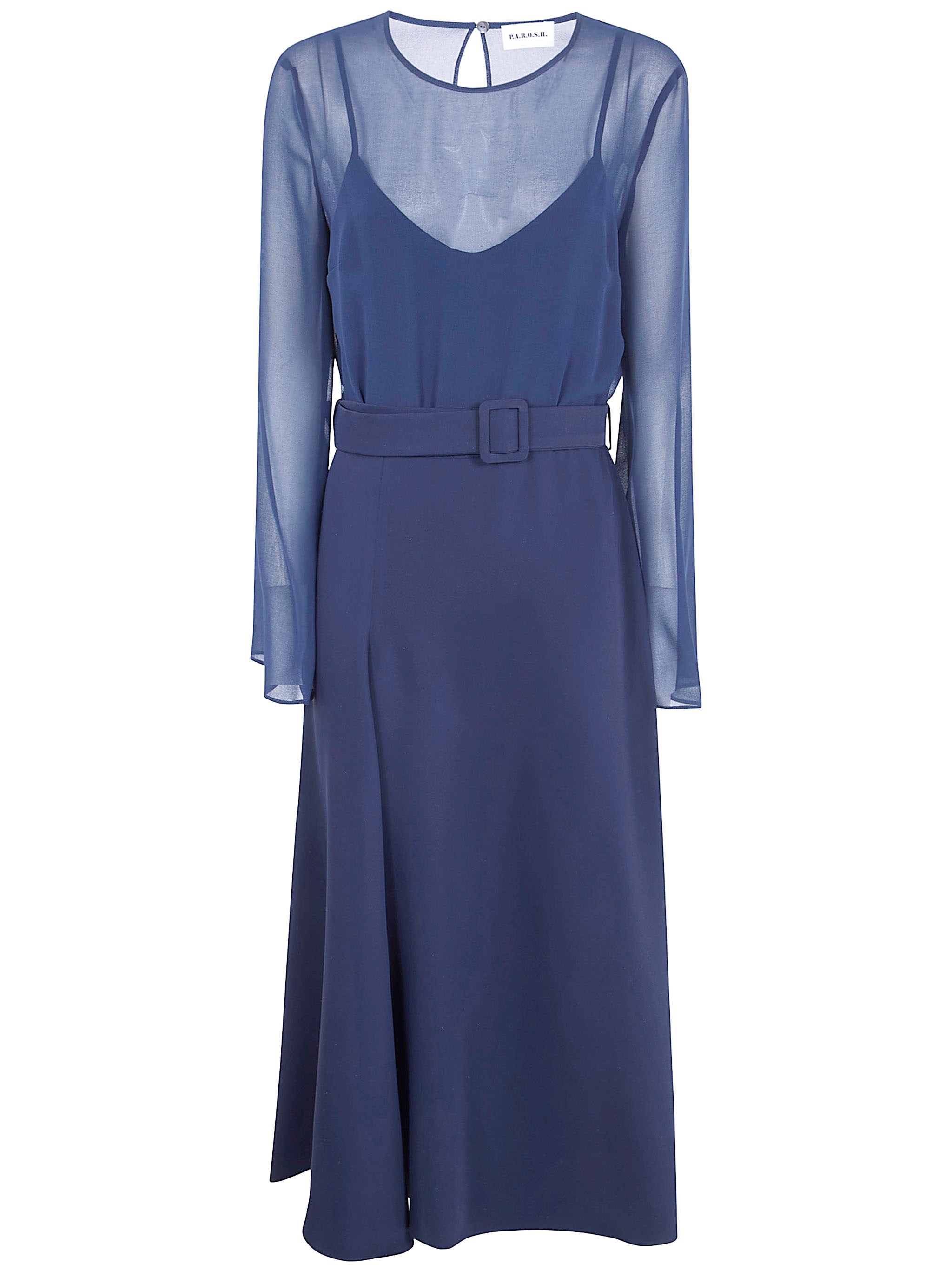 P.a.r.o.s.h P. A.r. O.s. H. "panty26" Cady Midi Dress In Blue