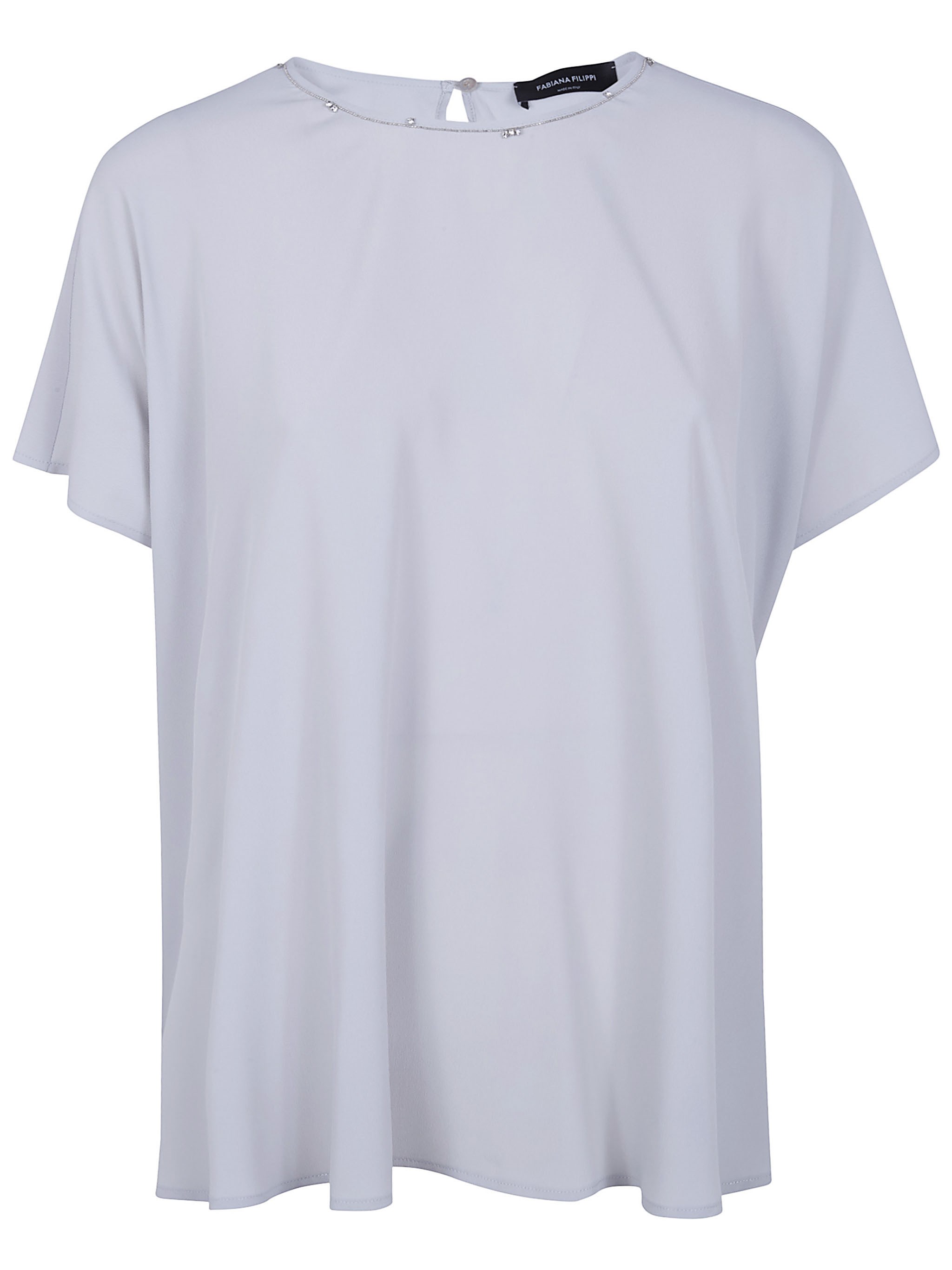 FABIANA FILIPPI Round Neck Short Sleeves Classic Tee Shirt