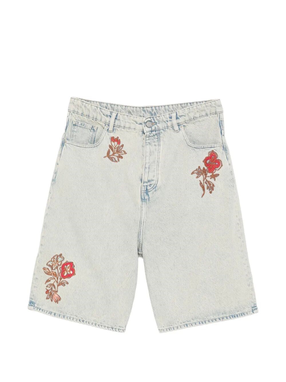 DROLE DE MONSIEUR "Dusty Brodé Fleurs" Shorts Jeans