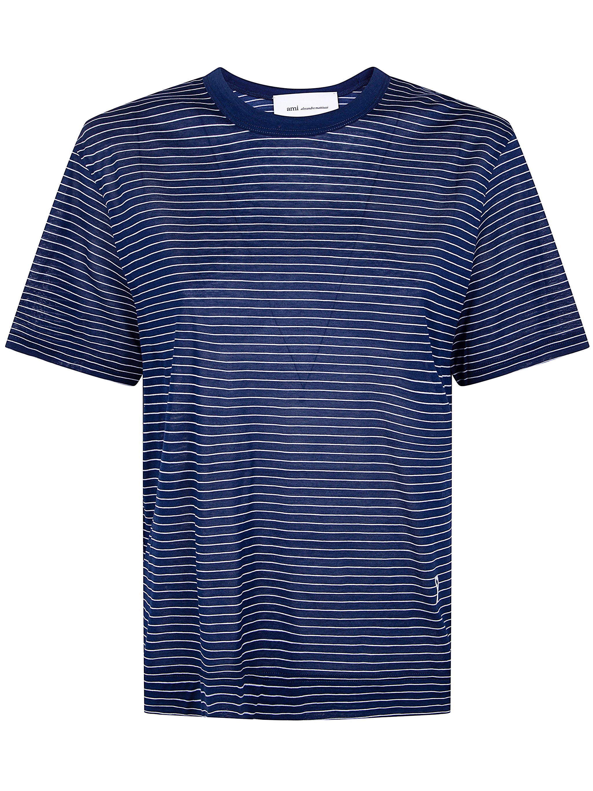 Classic Fit Short Sleeves Striped Teeshirt Wit