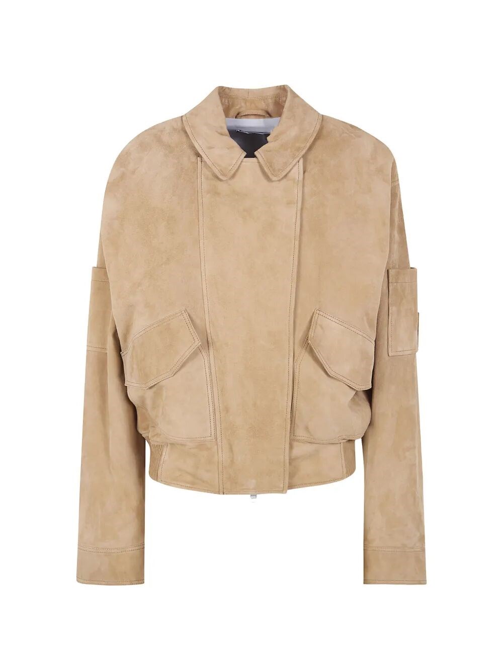 Drhope Oversized Nappa Vintage Bomber Jacket In Brown