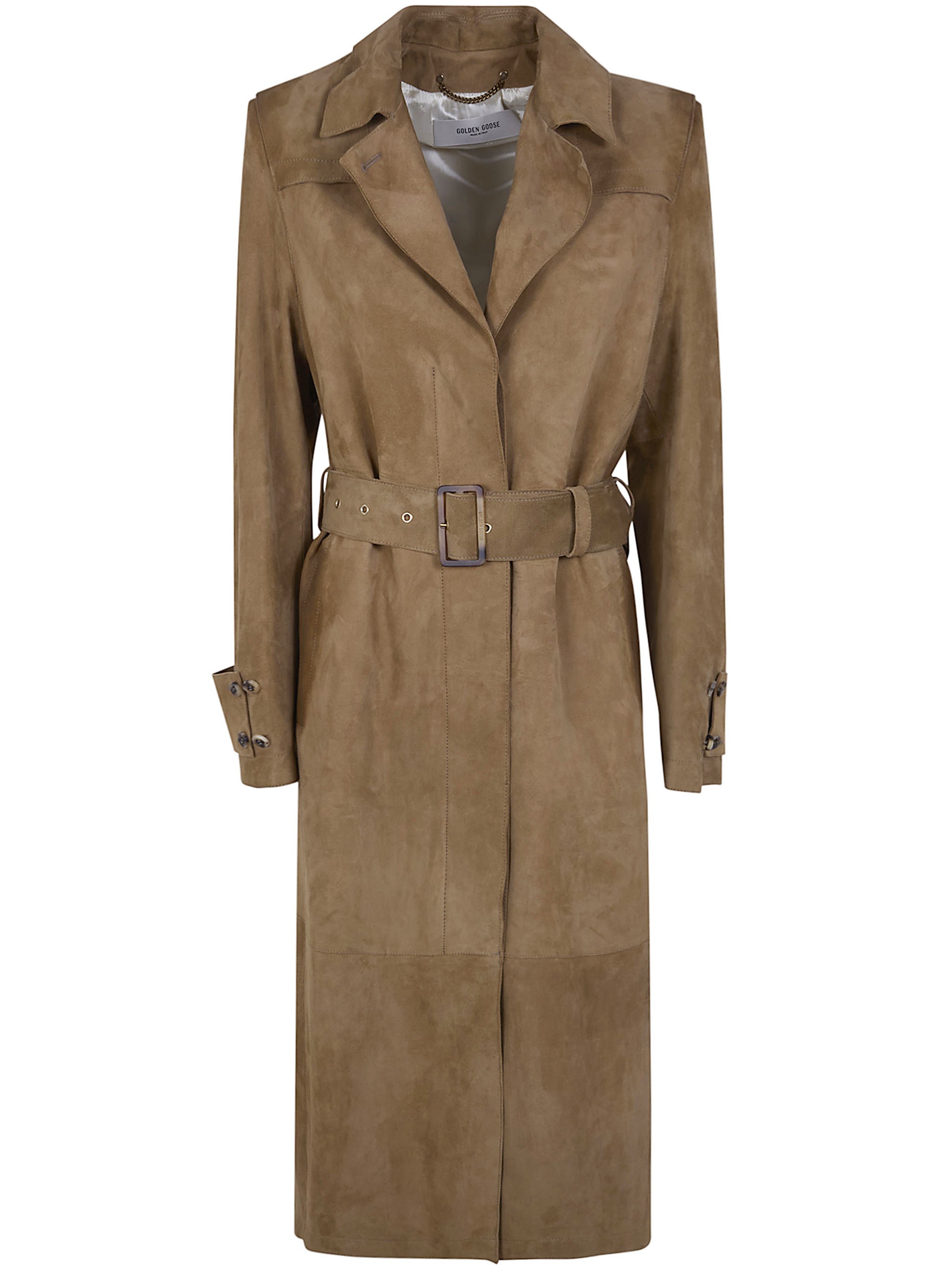 GOLDEN GOOSE "Journey W`S Peggy" Trench Coat With Belt Light Suede