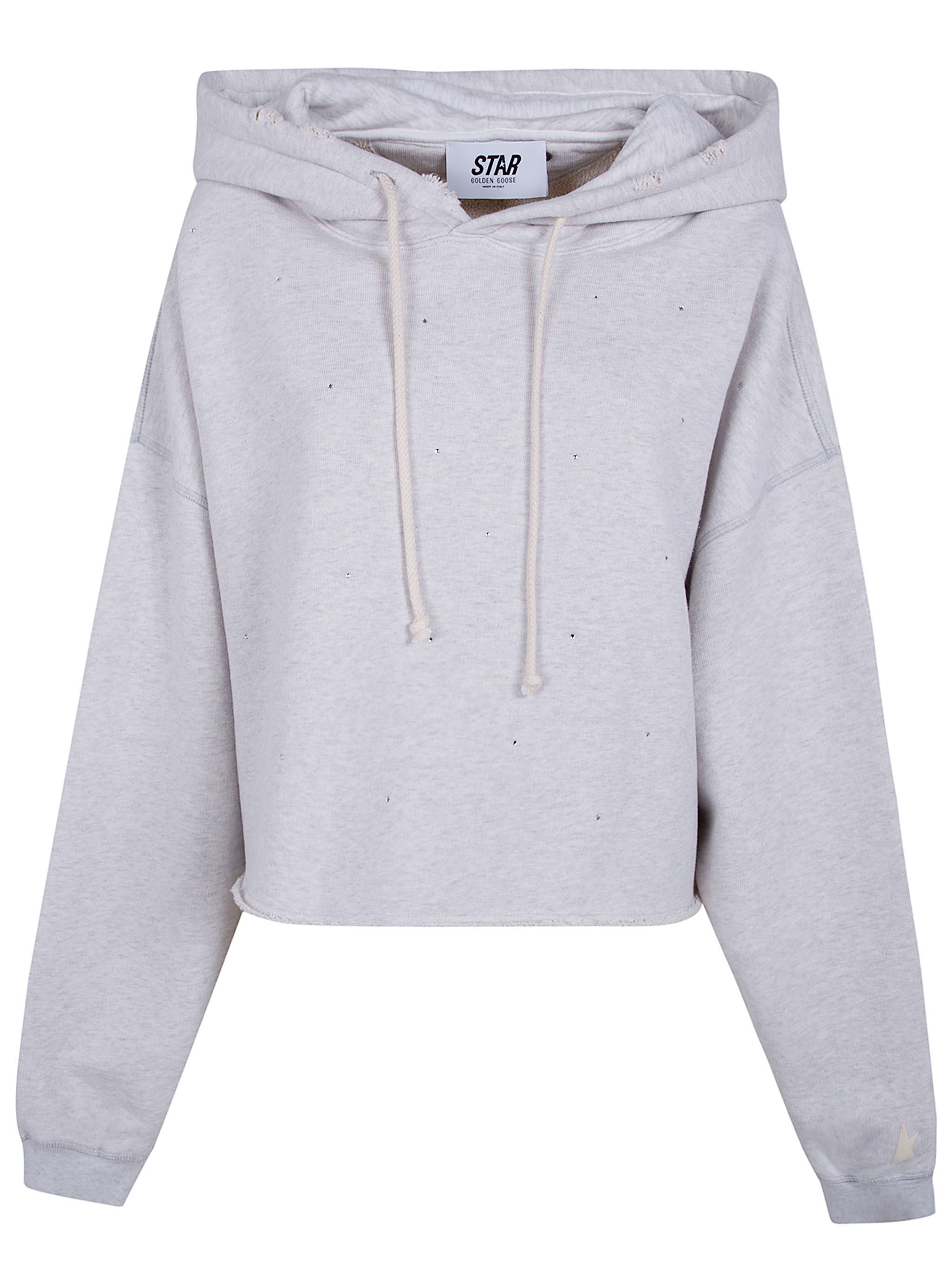GOLDEN GOOSE "Star W`S" Oversize Cropped Hoodie Heavy Fleece Destroyed　GOLDEN GOOSE "Star W`S" オーバーサイズ クロップド パーカー ヘビー フリース デストロイ GOLDEN