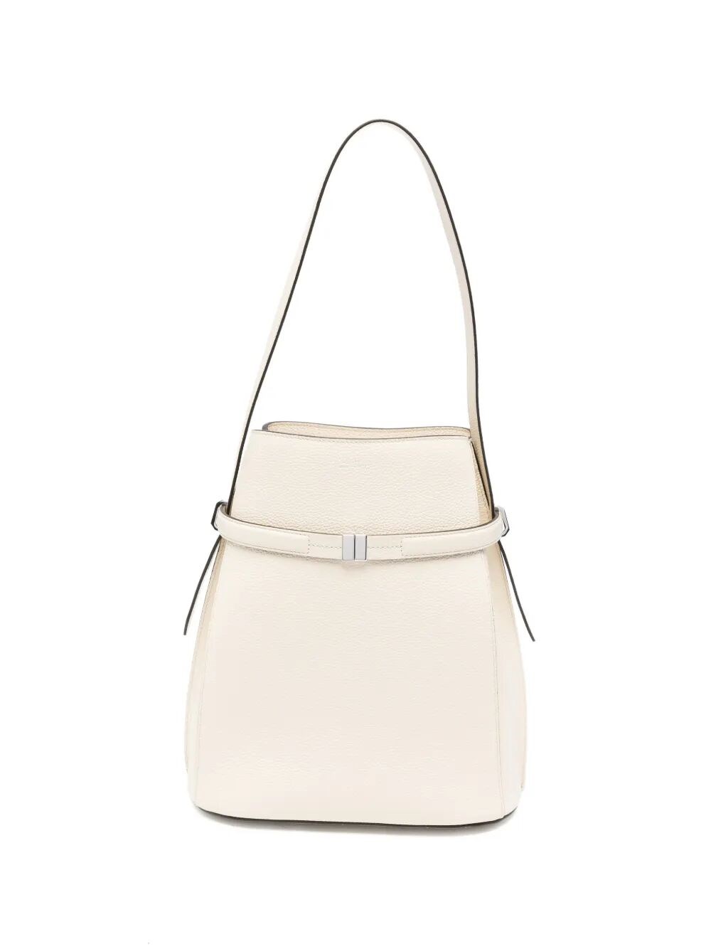 Totême 'belted' Leather Bucket Bag In White