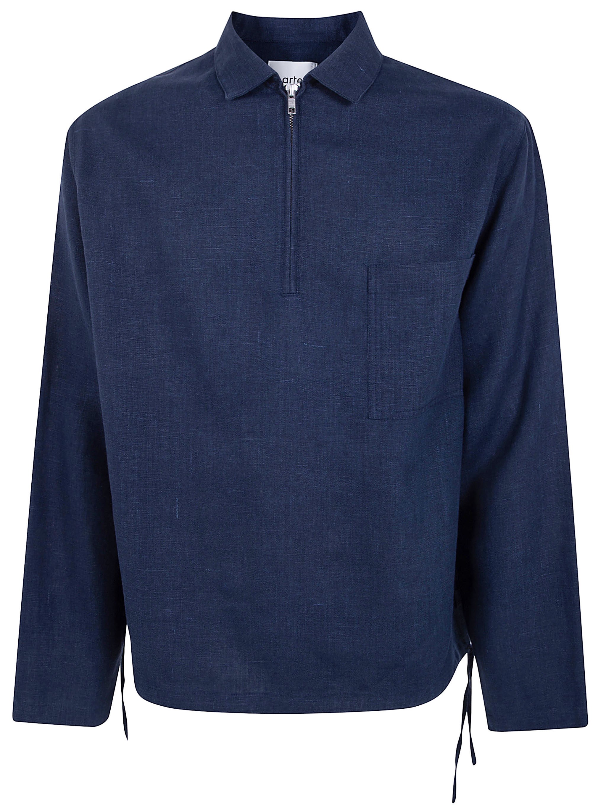 ARTE ANTWERP Linen "Quarter" Zip Pullover