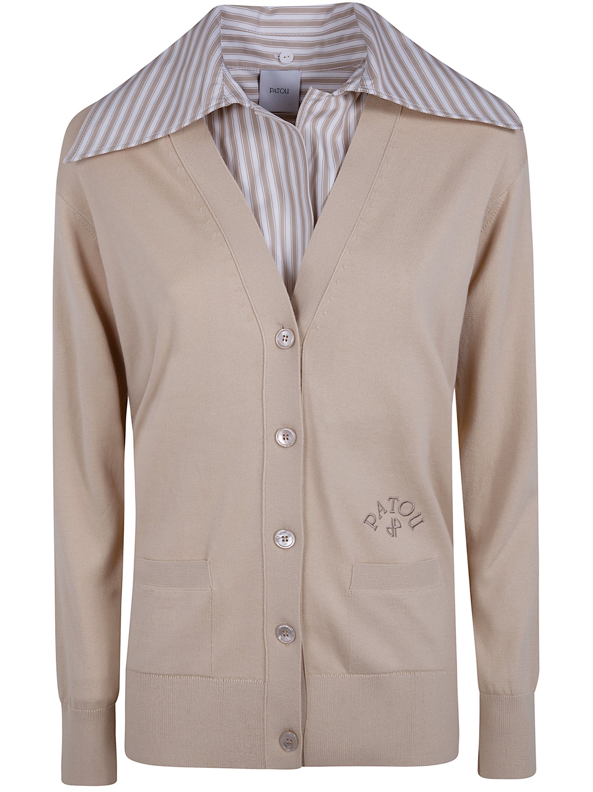 PATOU Mix Popeline Collar Cardigan