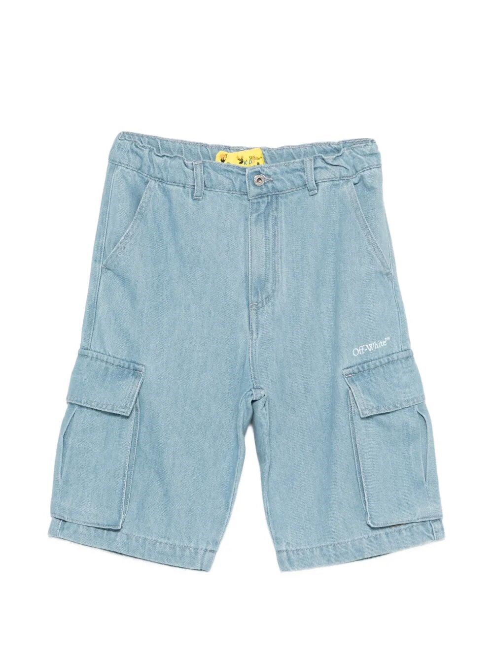 OFF WHITE KIDS "Diag" Sketch Denim Cargo Short