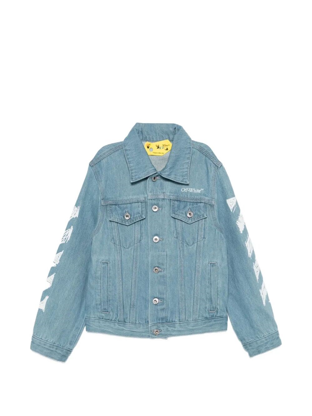 OFF WHITE KIDS "Diag" Sketch Denim Jacket