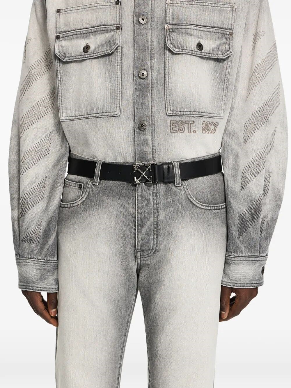 Cintura reversibile Off-White Arrow Quote 35 mm