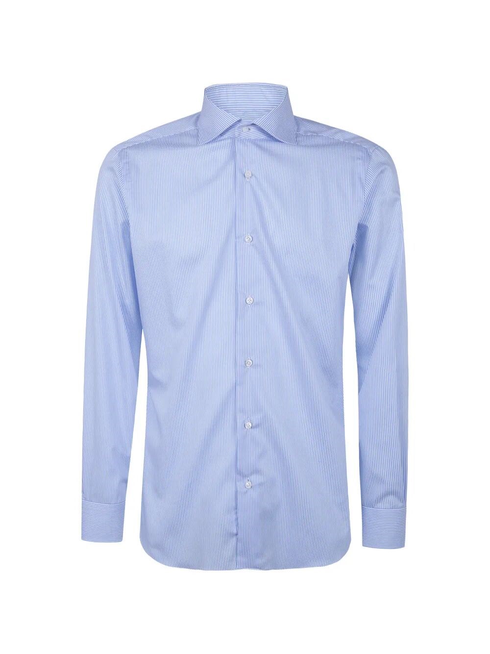 BARBA NAPOLI Classic Cotton Twill "Straight Bacchetta" Shirt