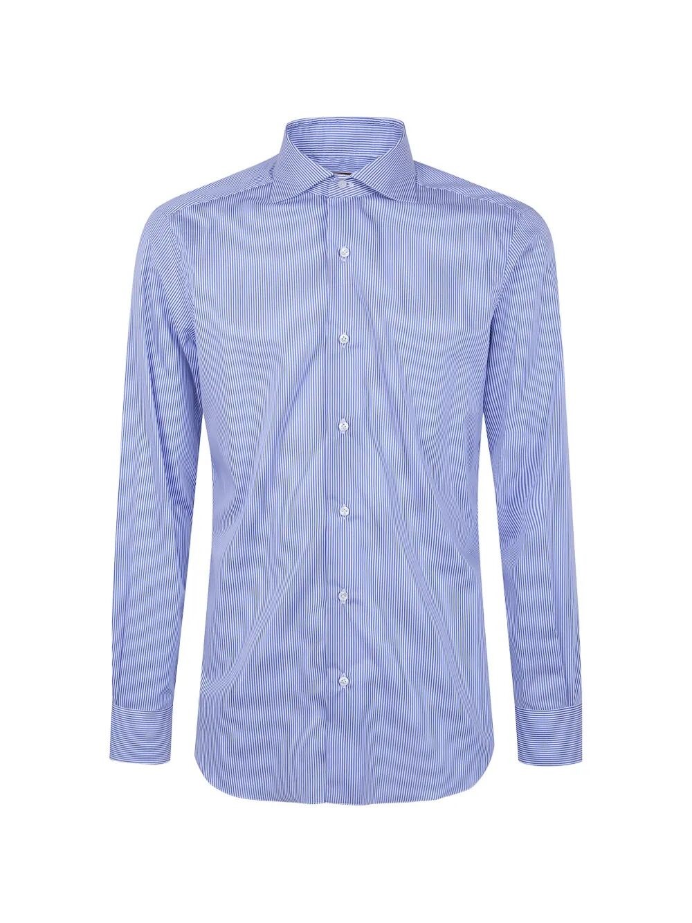 BARBA NAPOLI Classic Cotton Twill "Straight Bacchetta" Shirt