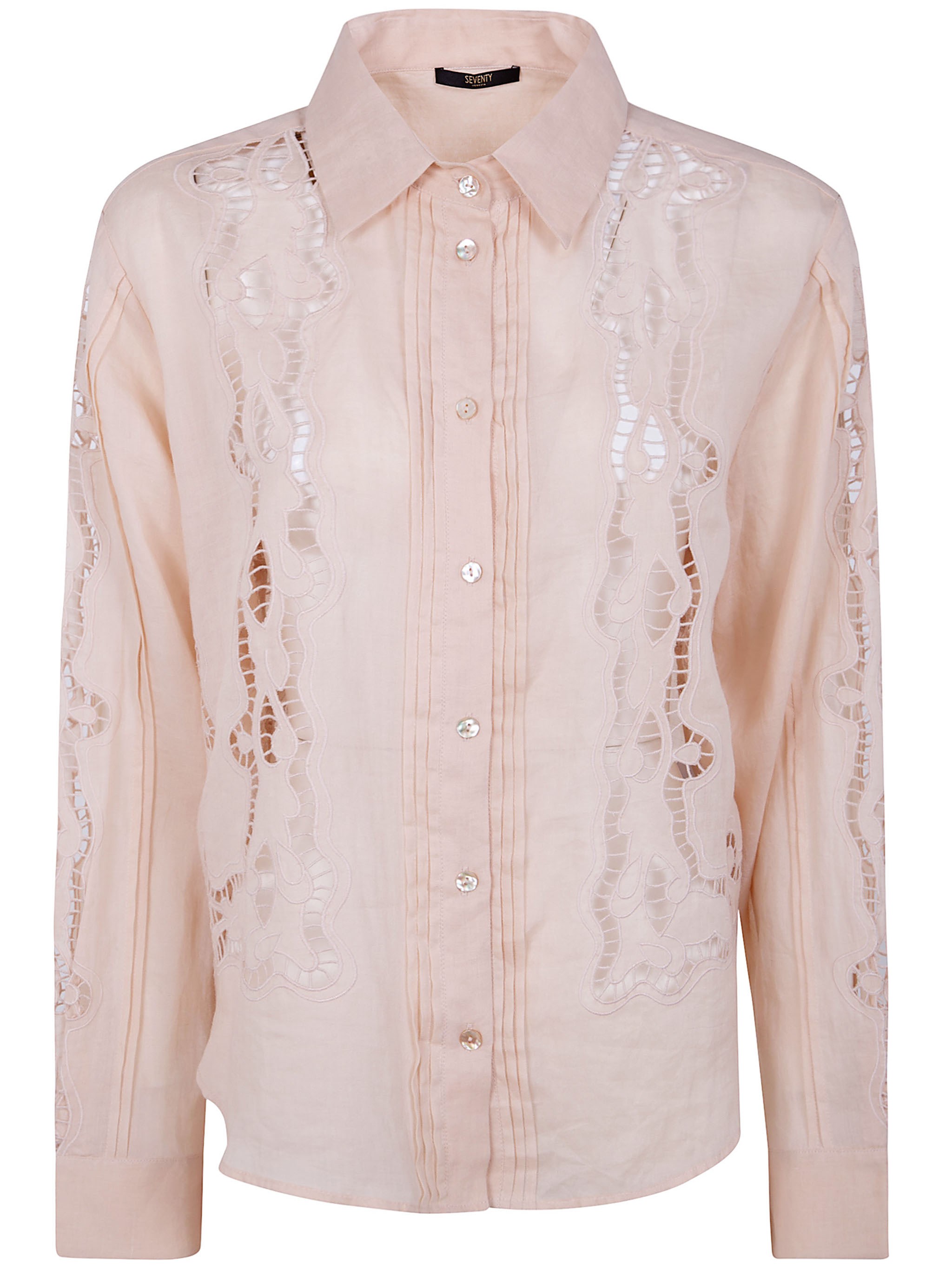 SEVENTY Ramie Embroidered Shirt