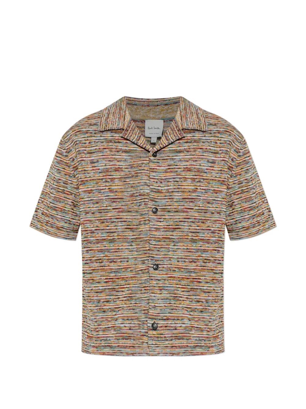 Paul Smith Herren Strickhemd mit kurzen Ärmeln