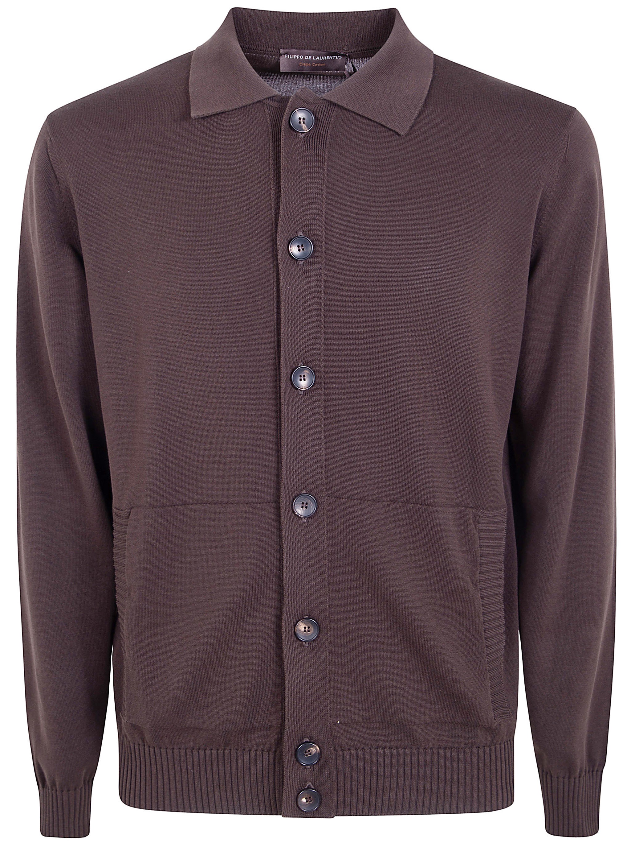 FILIPPO DE LAURENTIIS Polo Neck Long Sleeves Cardigan