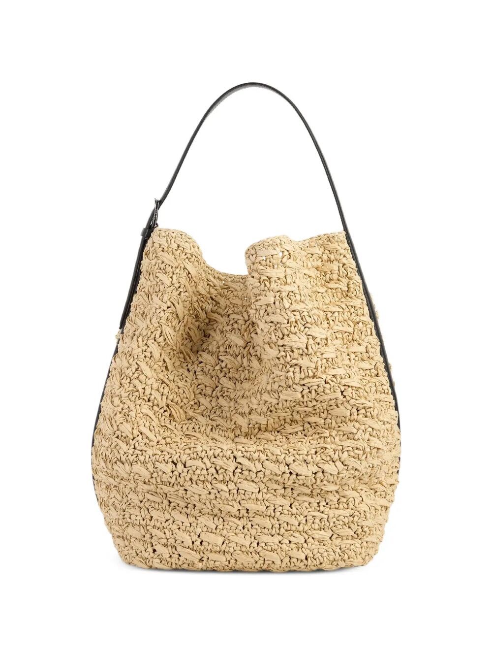 Totême Belted Raffia Tote Bag In Sand