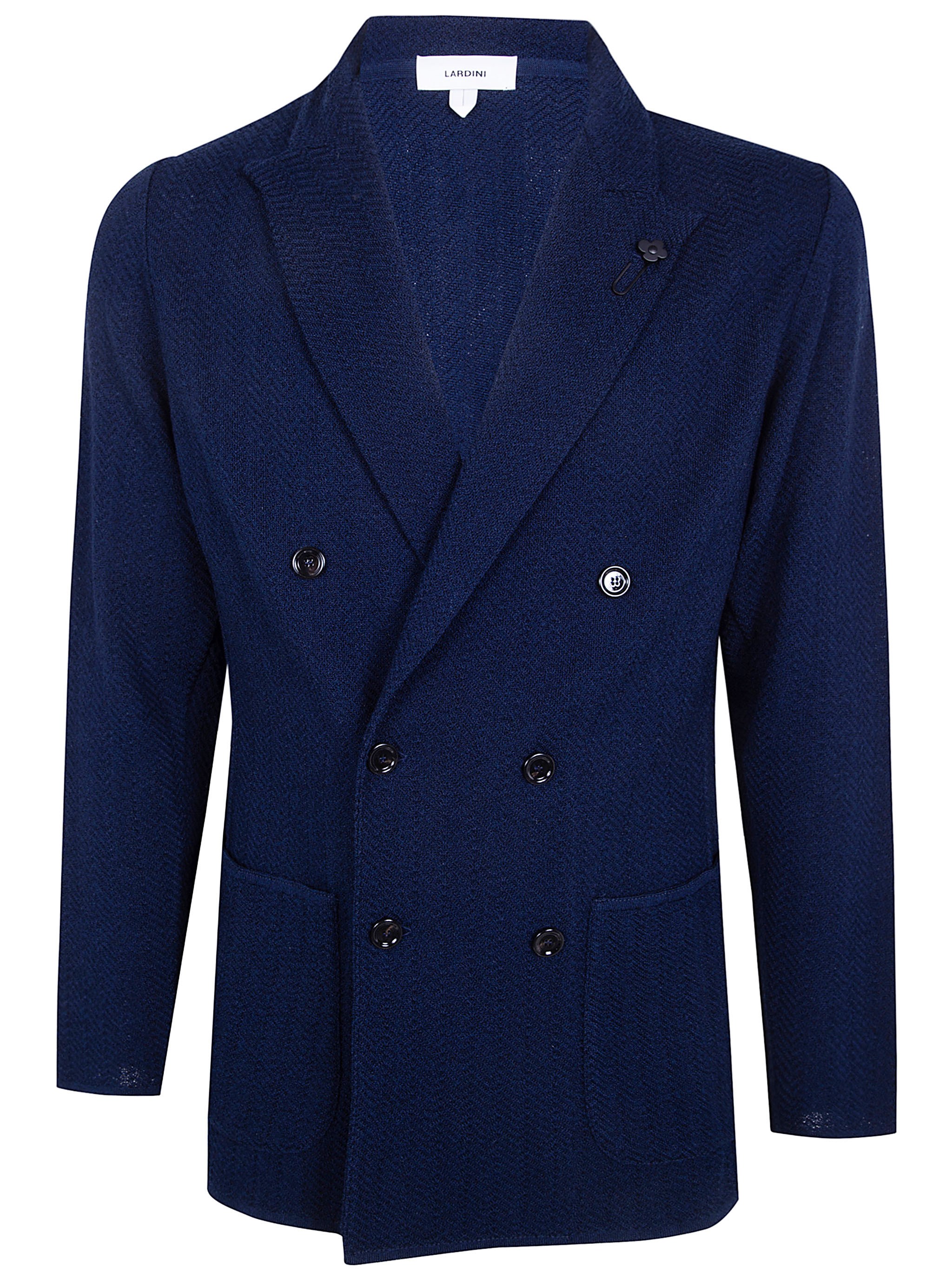 LARDINI Double Breasted Jacquard Knitted Jacket