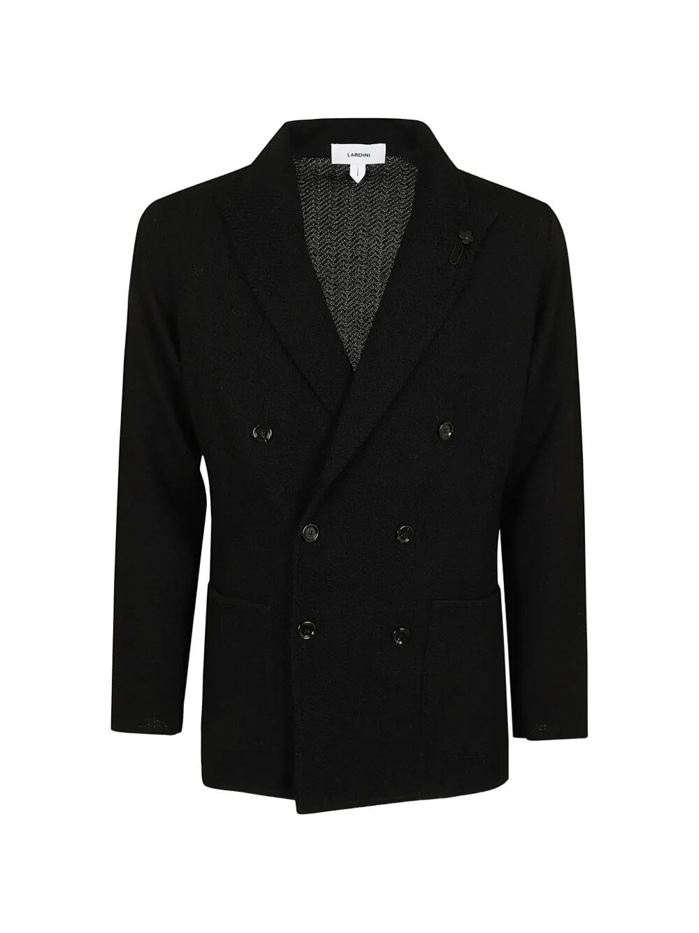 LARDINI Double Breasted Jacquard Knitted Jacket