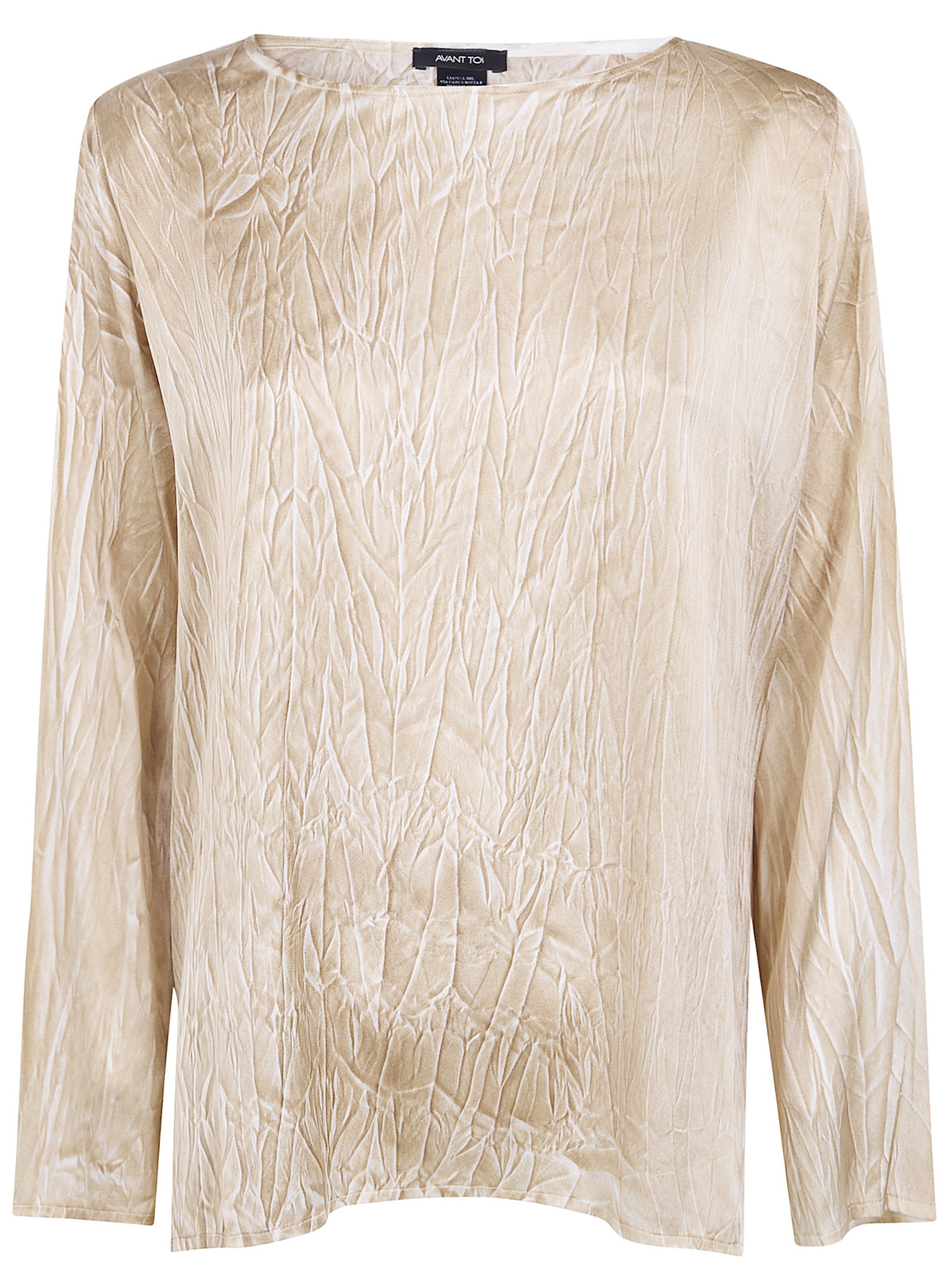 AVANT TOI Crumpled Effect Stretch Silk Blouse