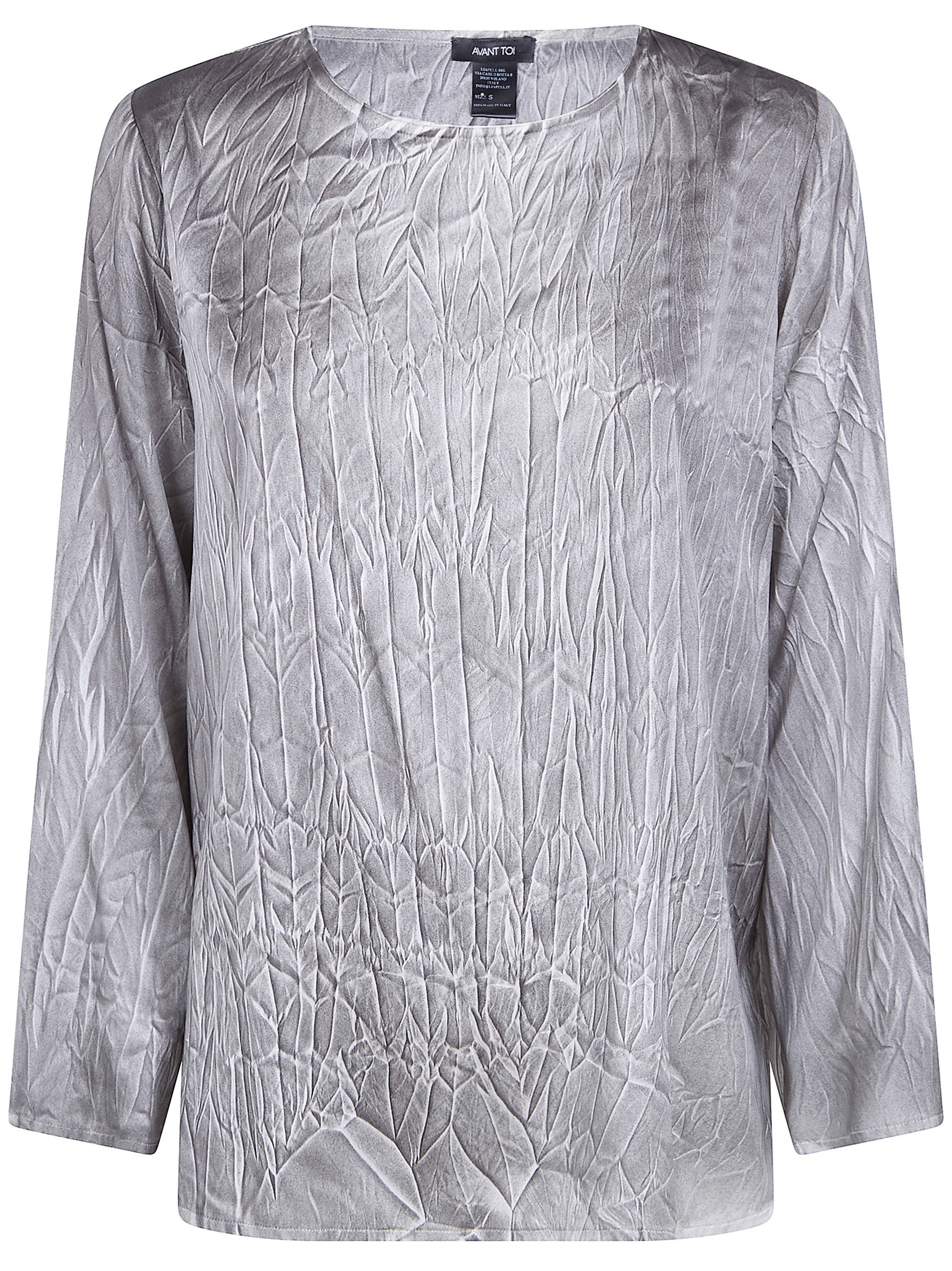 AVANT TOI Crumpled Effect Stretch Silk Blouse