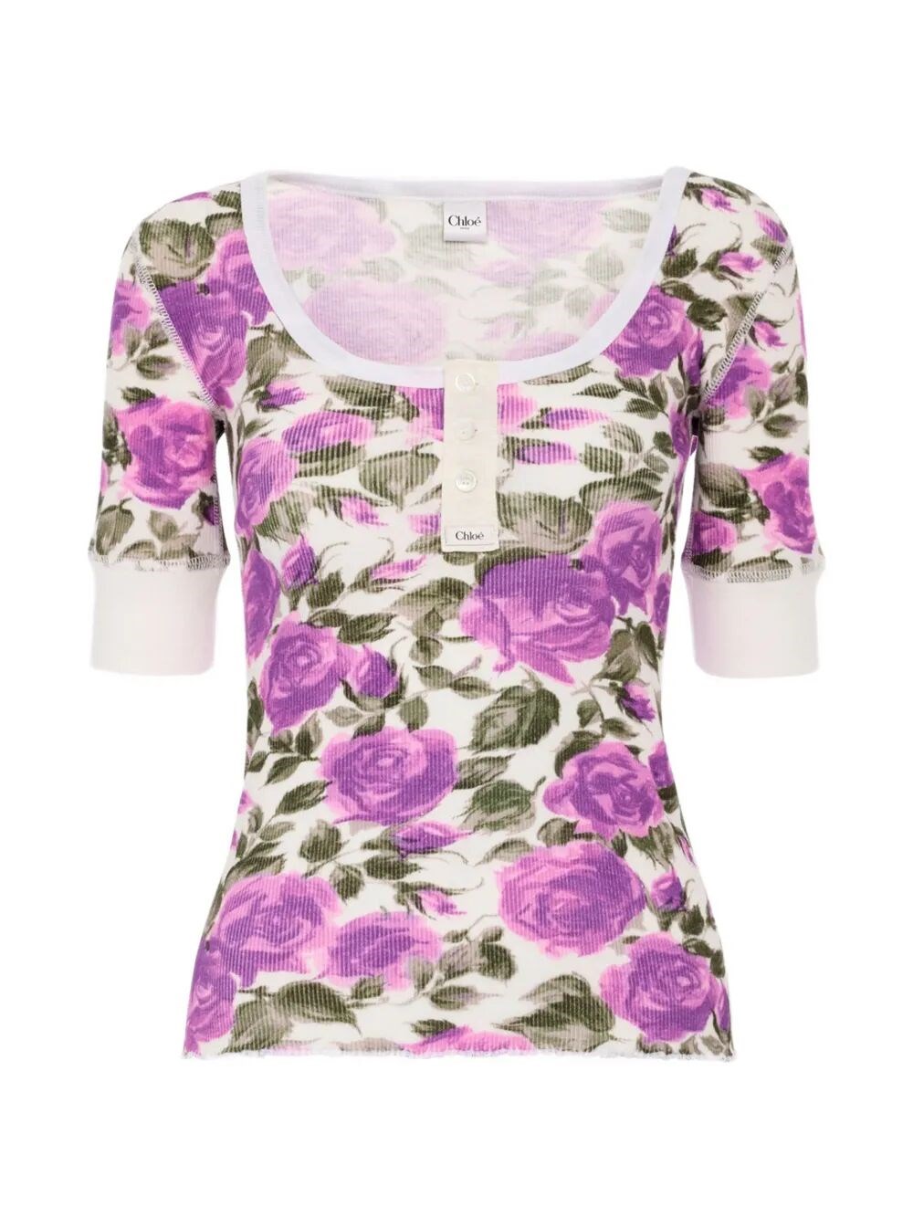 Chloé Floral T-shirt In White
