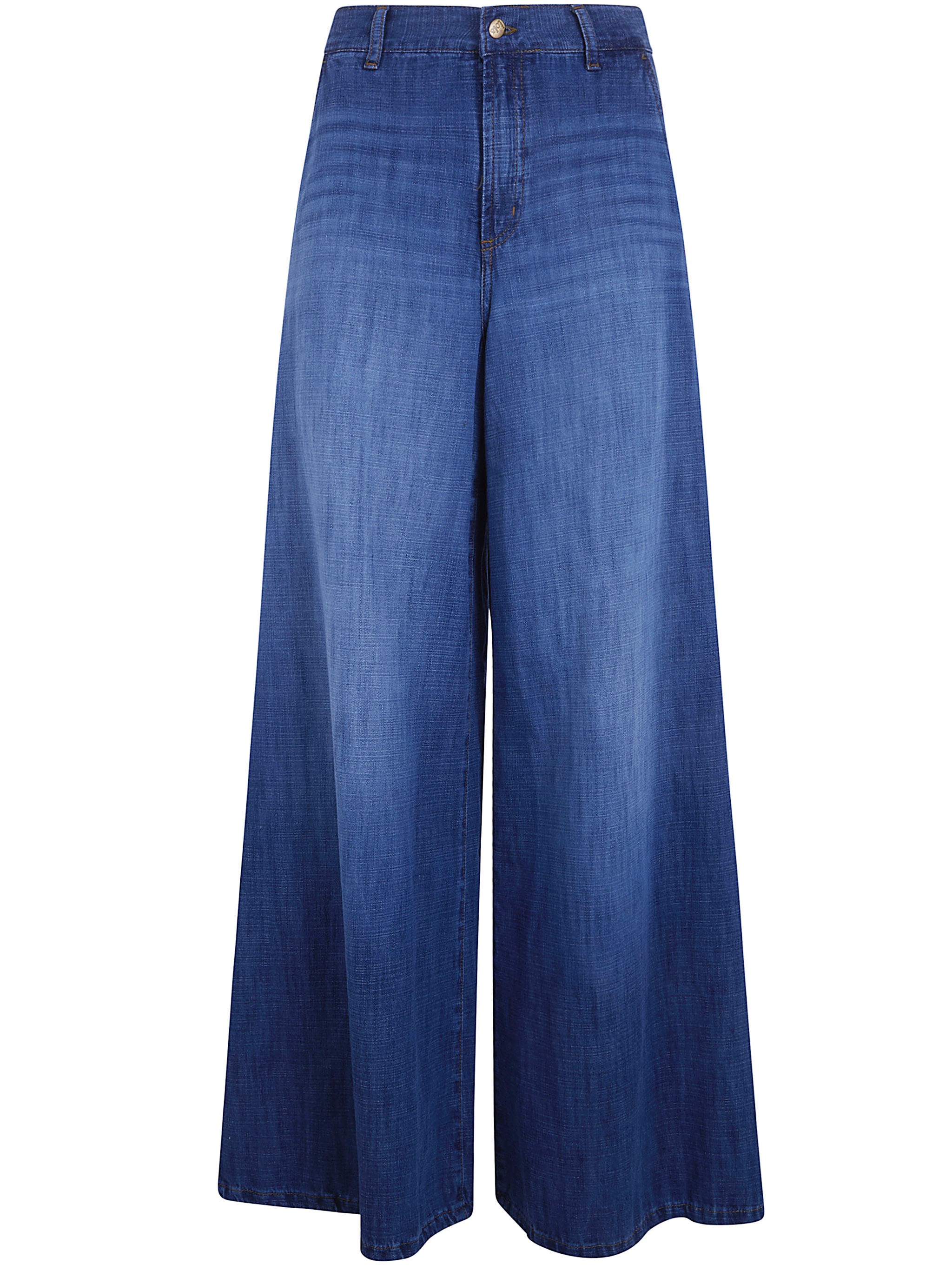 LOIS JEANS "New Marlene" Straight Wide Leg Cotton & Linen Trousers
