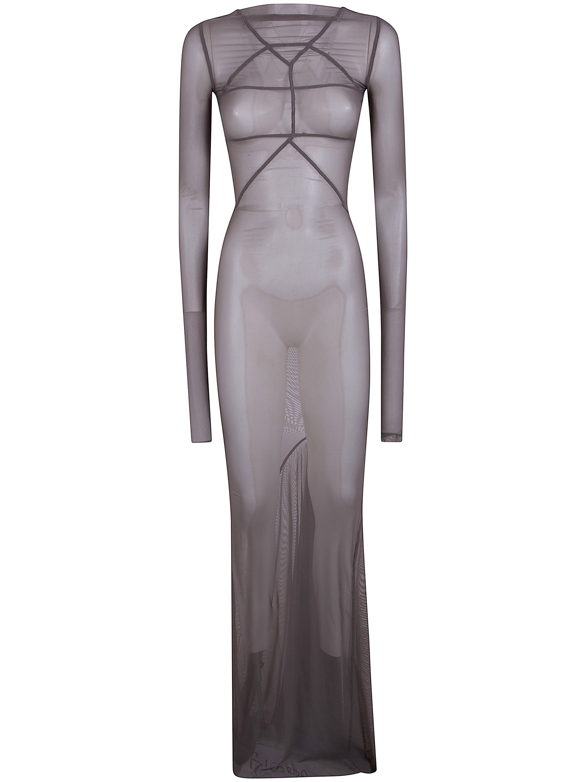 Rick Owens Temple Gown Long Dress In Blue