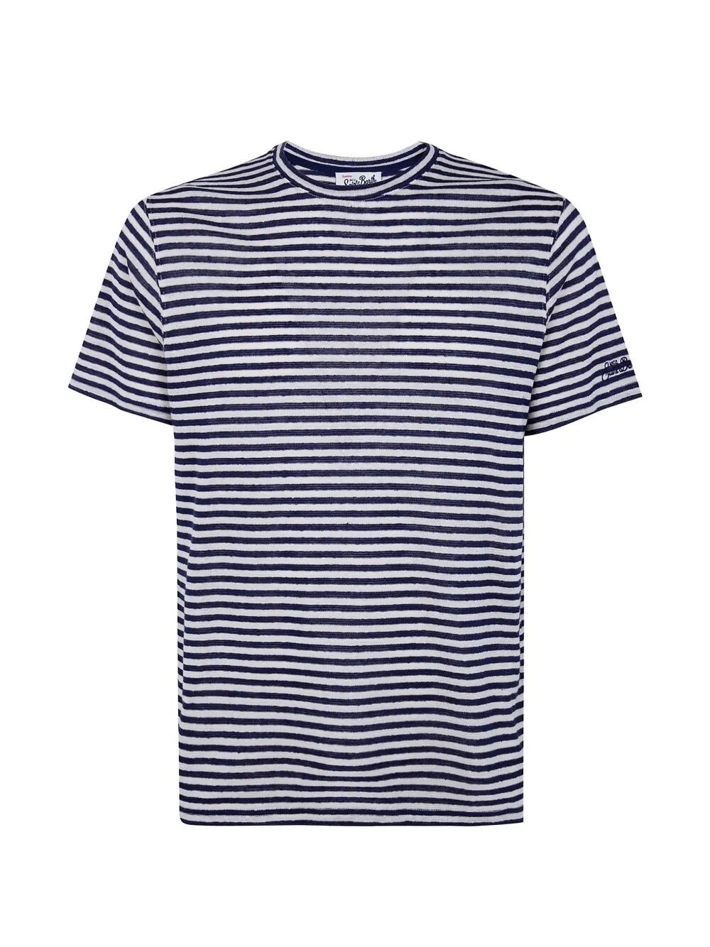 MC2 SAINT BARTH Stripes Linen T-Shirt