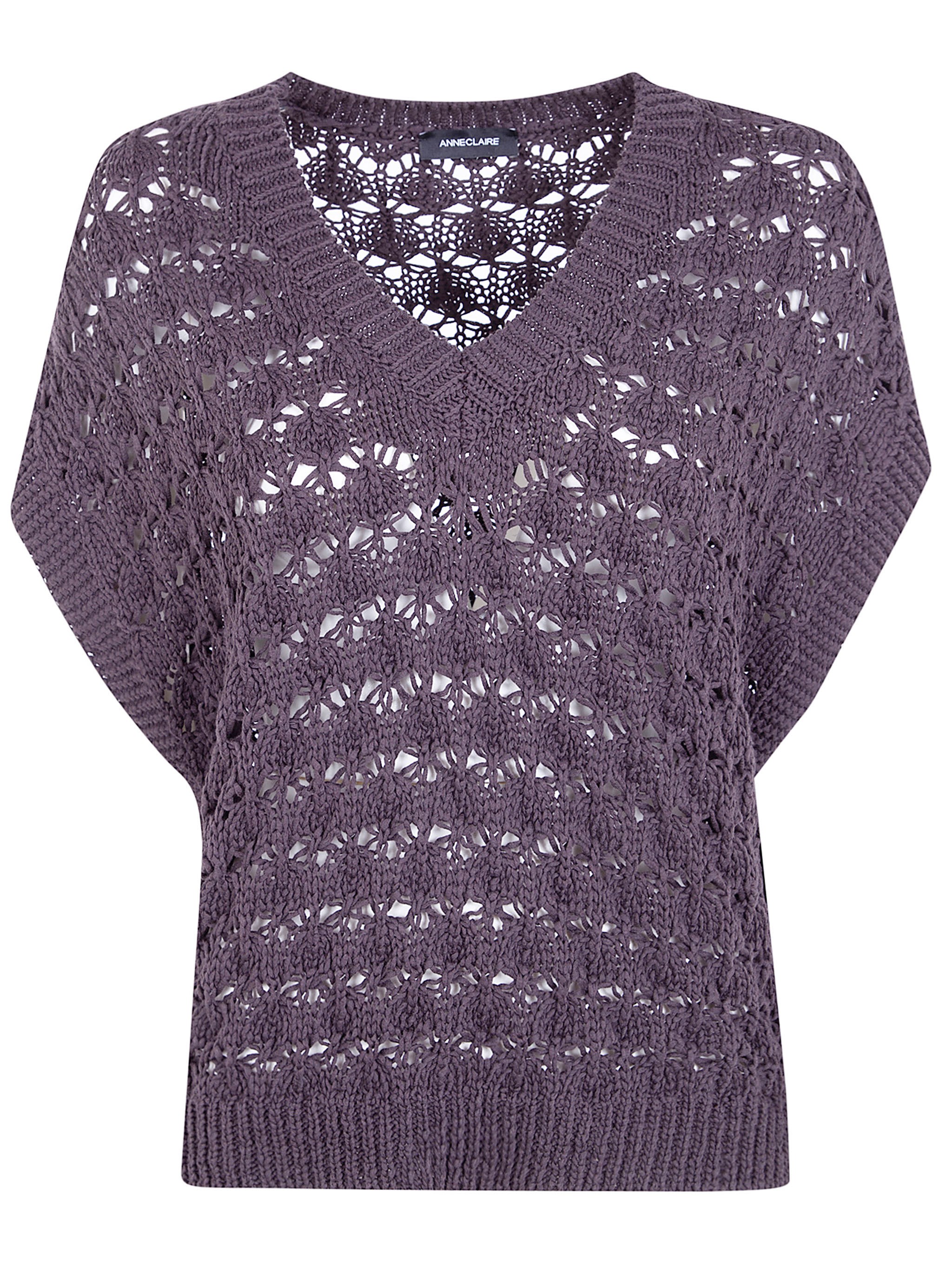 ANNECLAIRE Short Sleeves V Neck Sweater