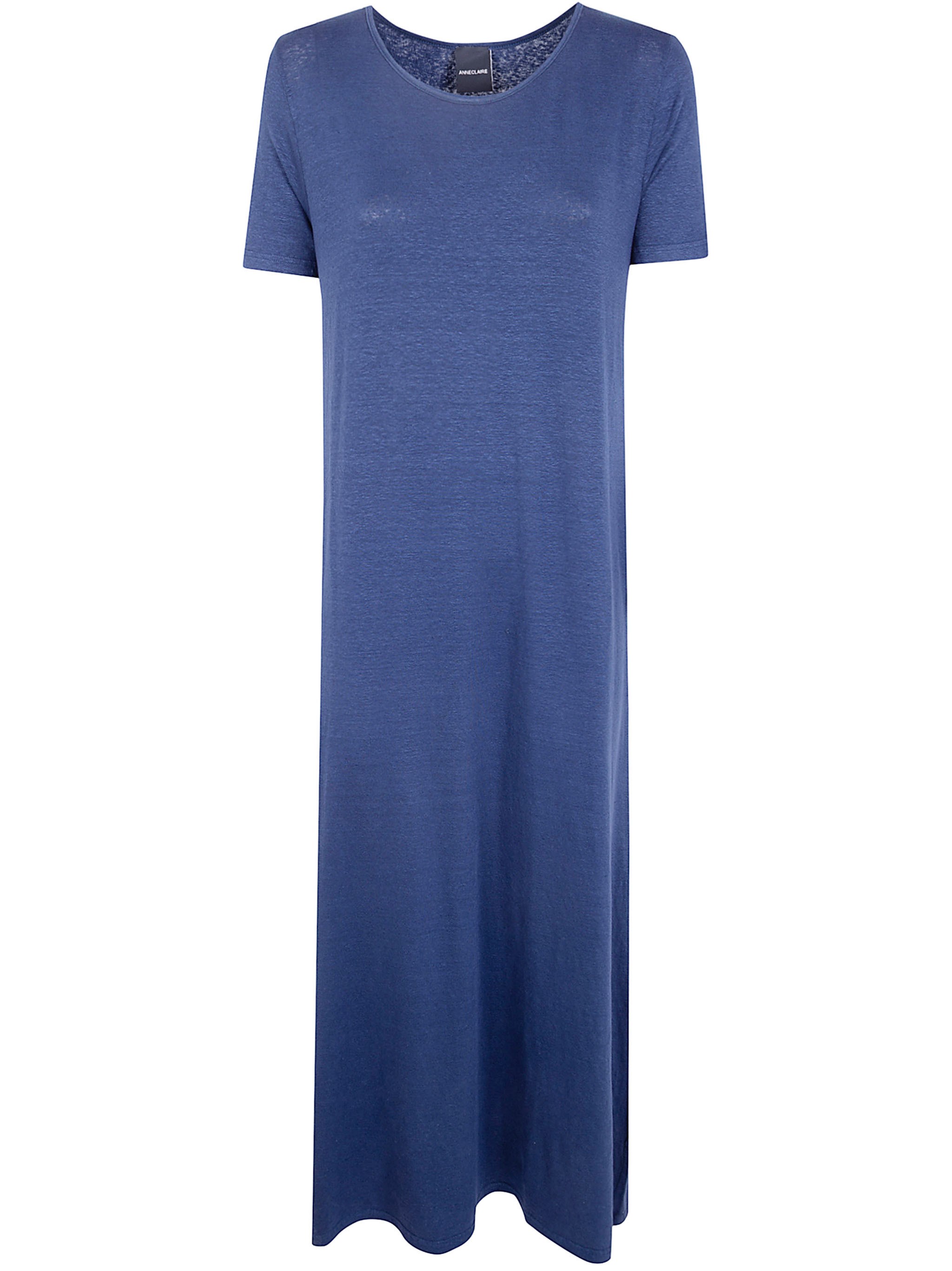 ANNECLAIRE Jersey Linen Short Sleeves Long Dress