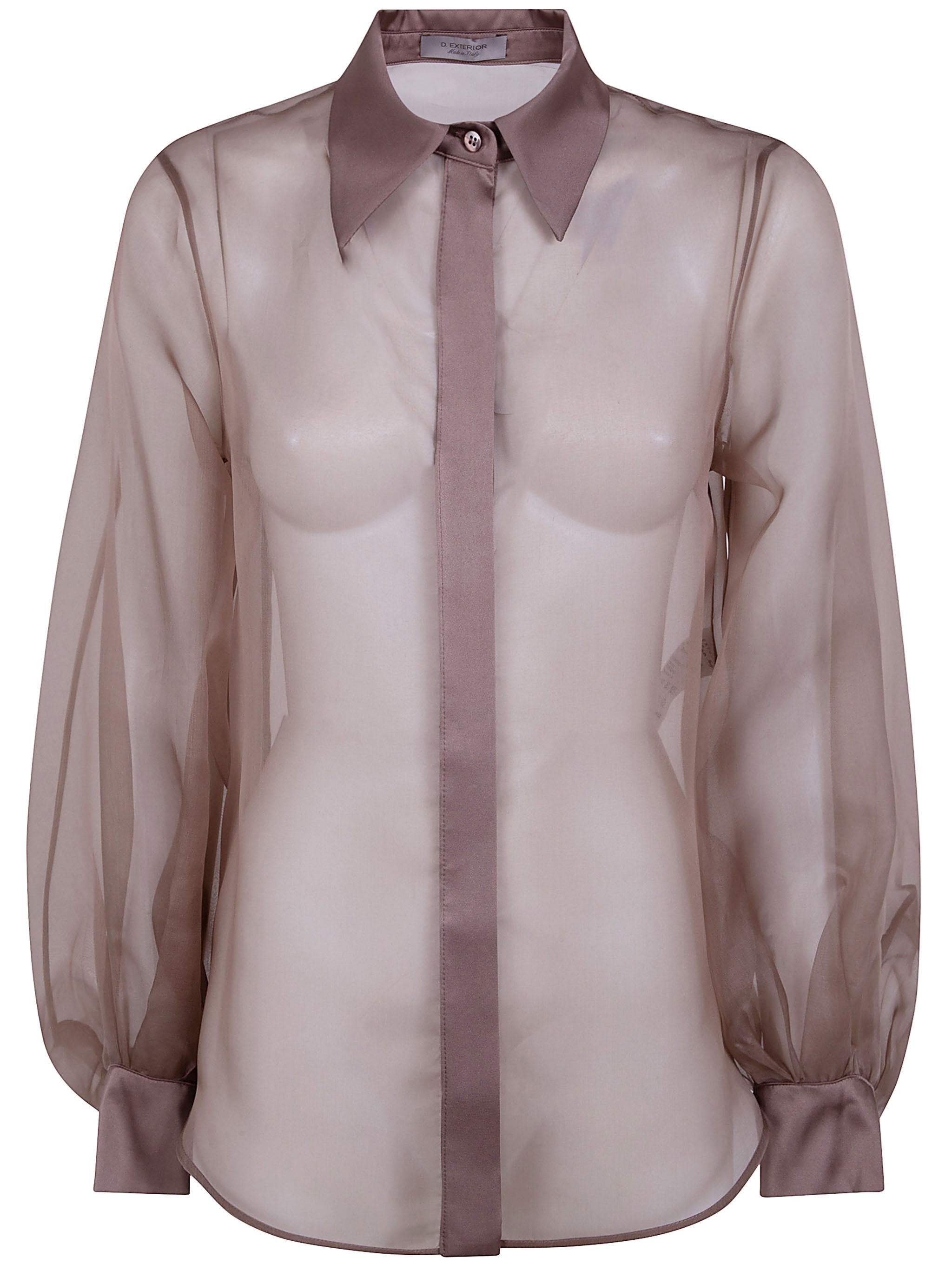 D. EXTERIOR Organza Silk Long Sleeves Shirt