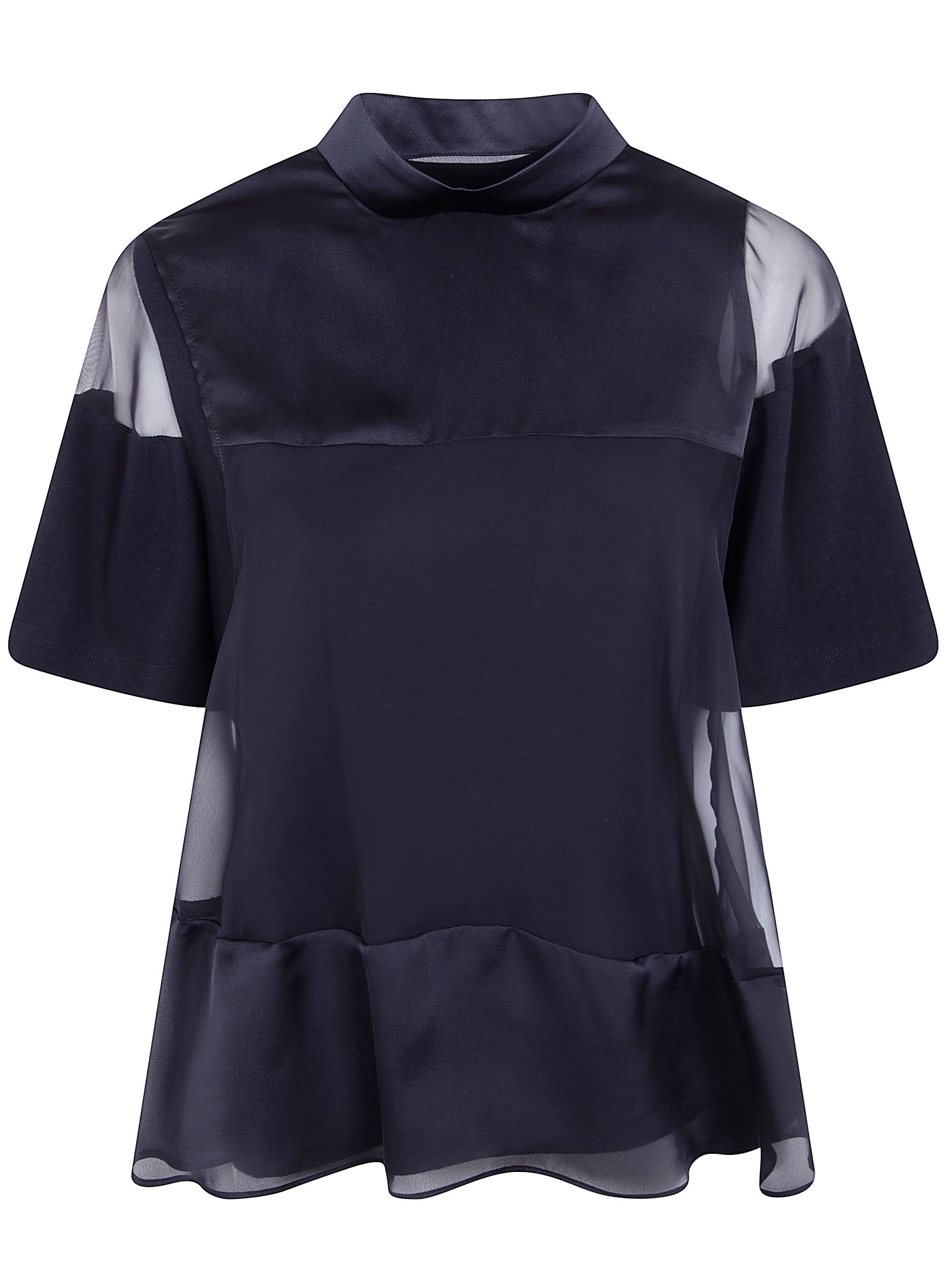 SACAI Satin X Cotton Jersey T-Shirt