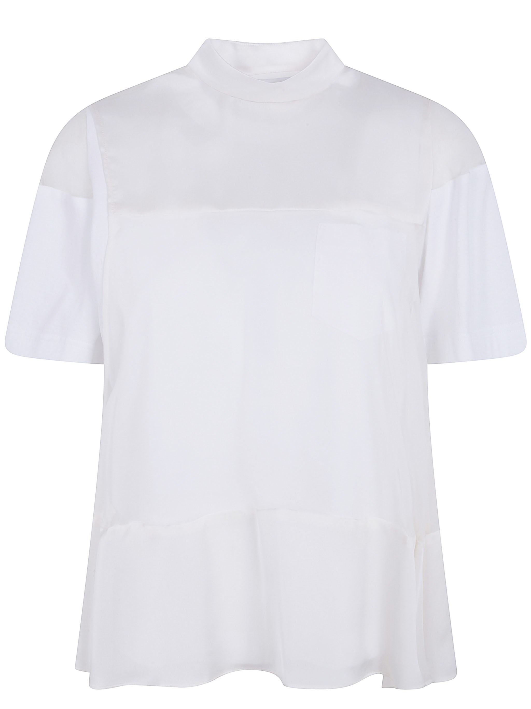 Sacai Satin X Cotton Jersey T-Shirt