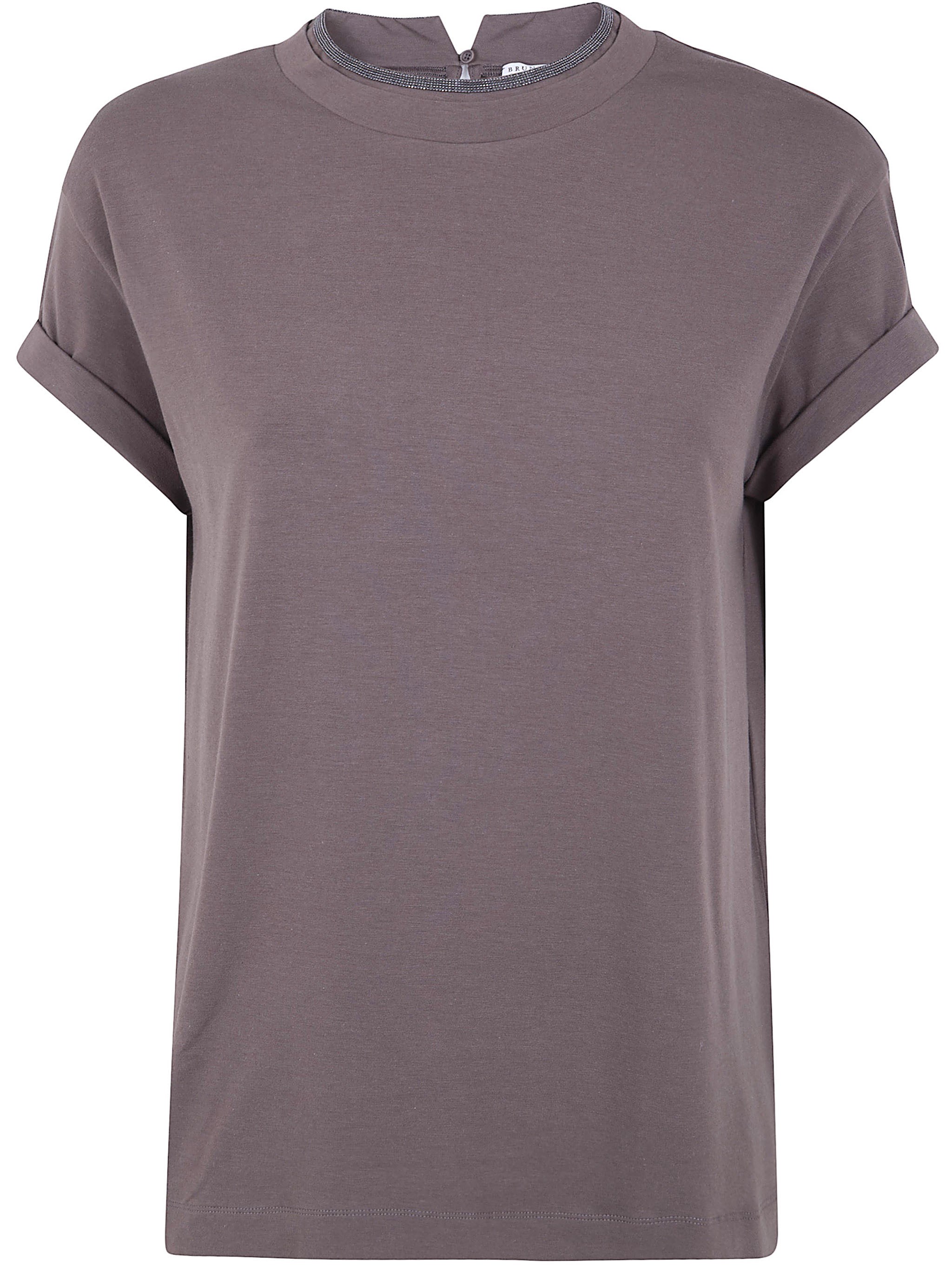 Brunello Cucinelli Round Neck T-shirt In Brown