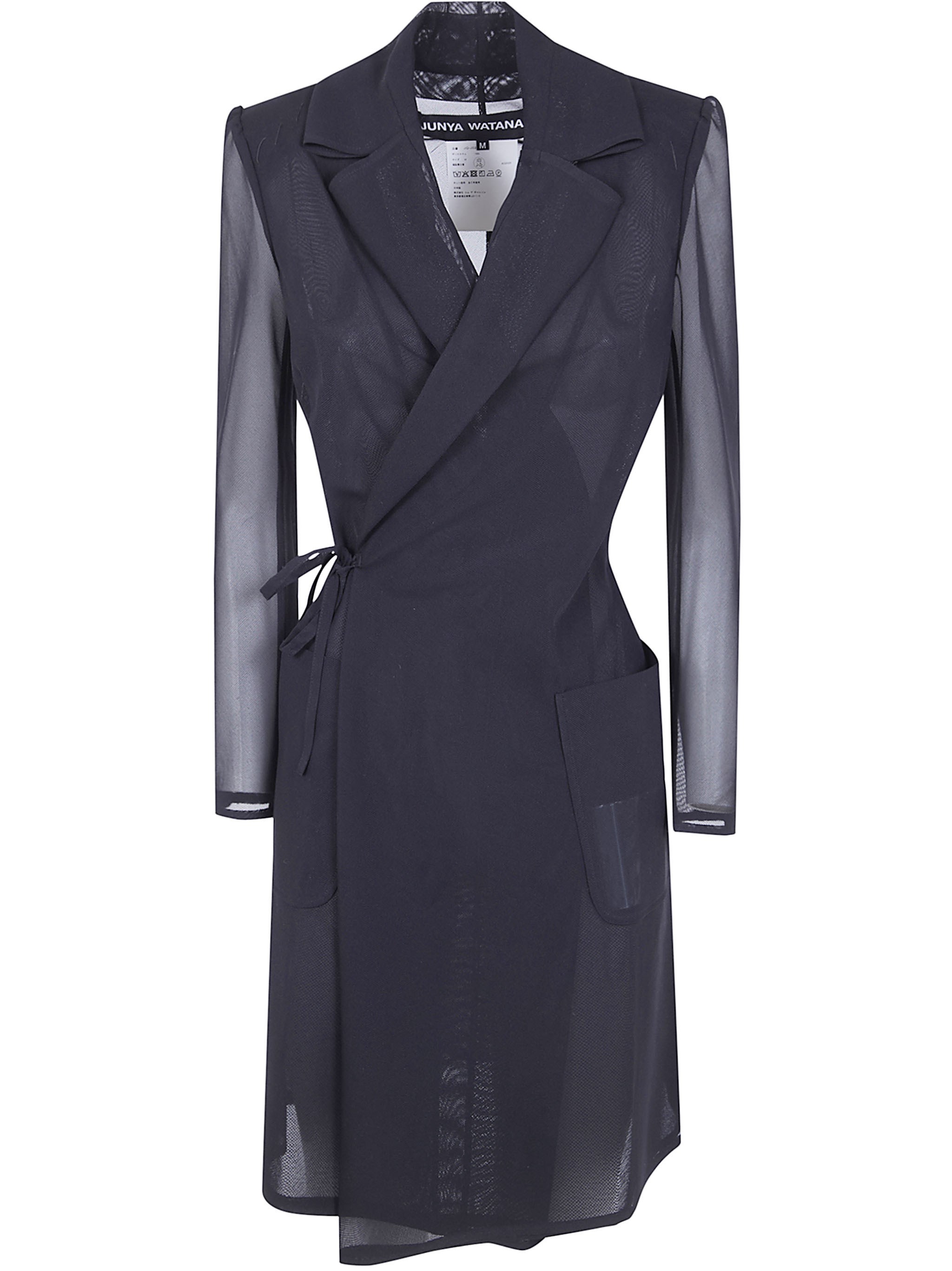 Junya Watanabe Long Doublebreasted Coat In Gray