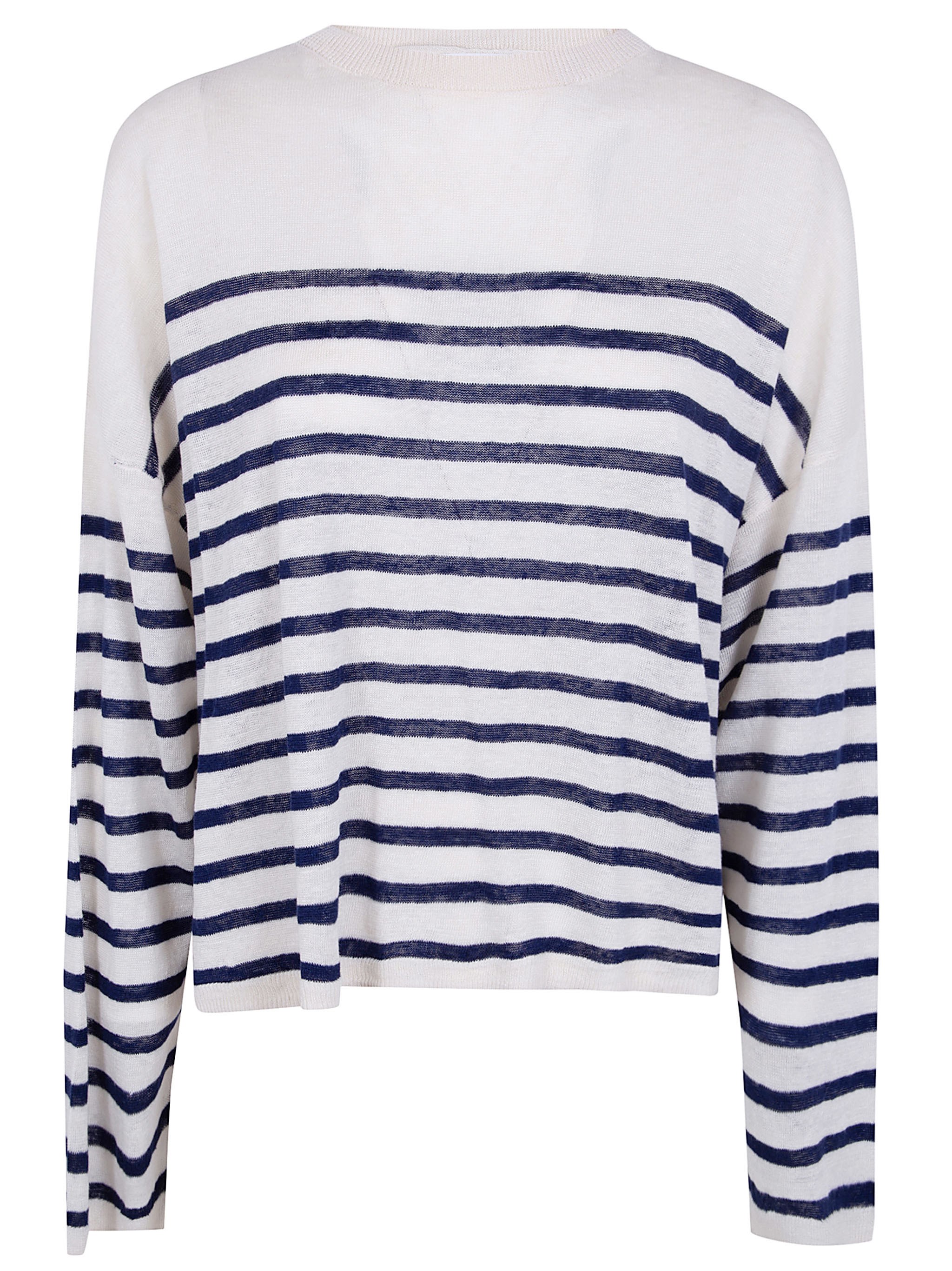 MAJESTIC Oversized Linen 100 Stripes T-Shirt