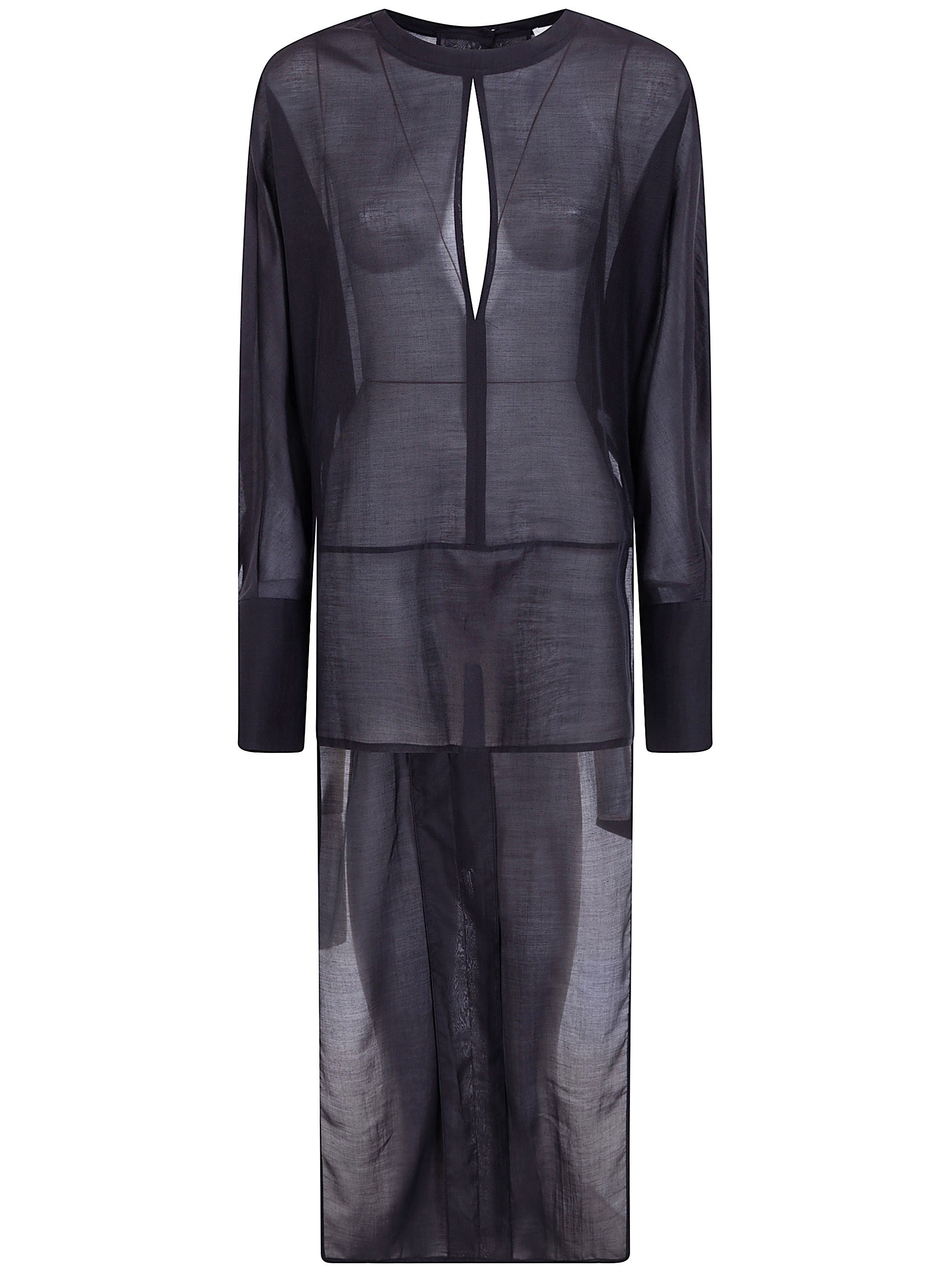 DARKPARK Marine Keyhole Neckline Voile Shirt