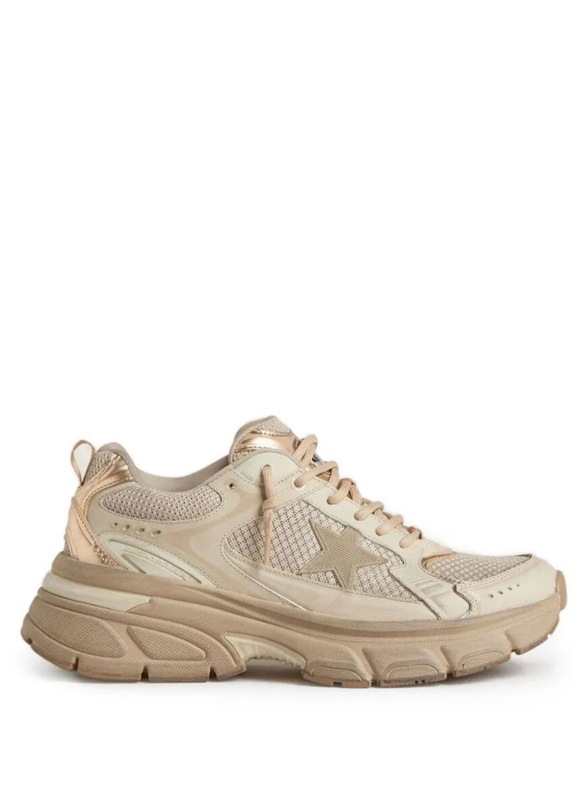 GOLDEN GOOSE "Lightstar" Net Leather And Suede Upper Tpu Star Net Heel