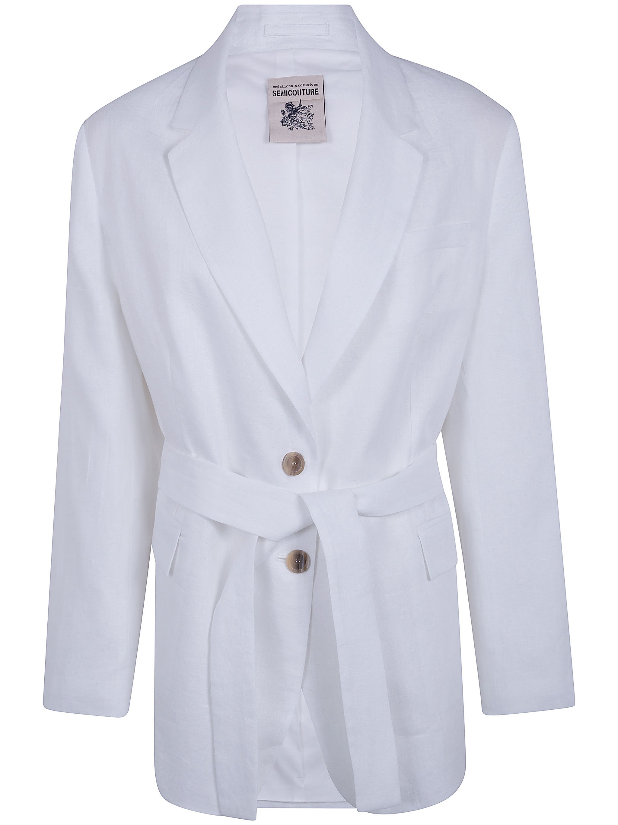 SEMICOUTURE Belted Linen Jacket