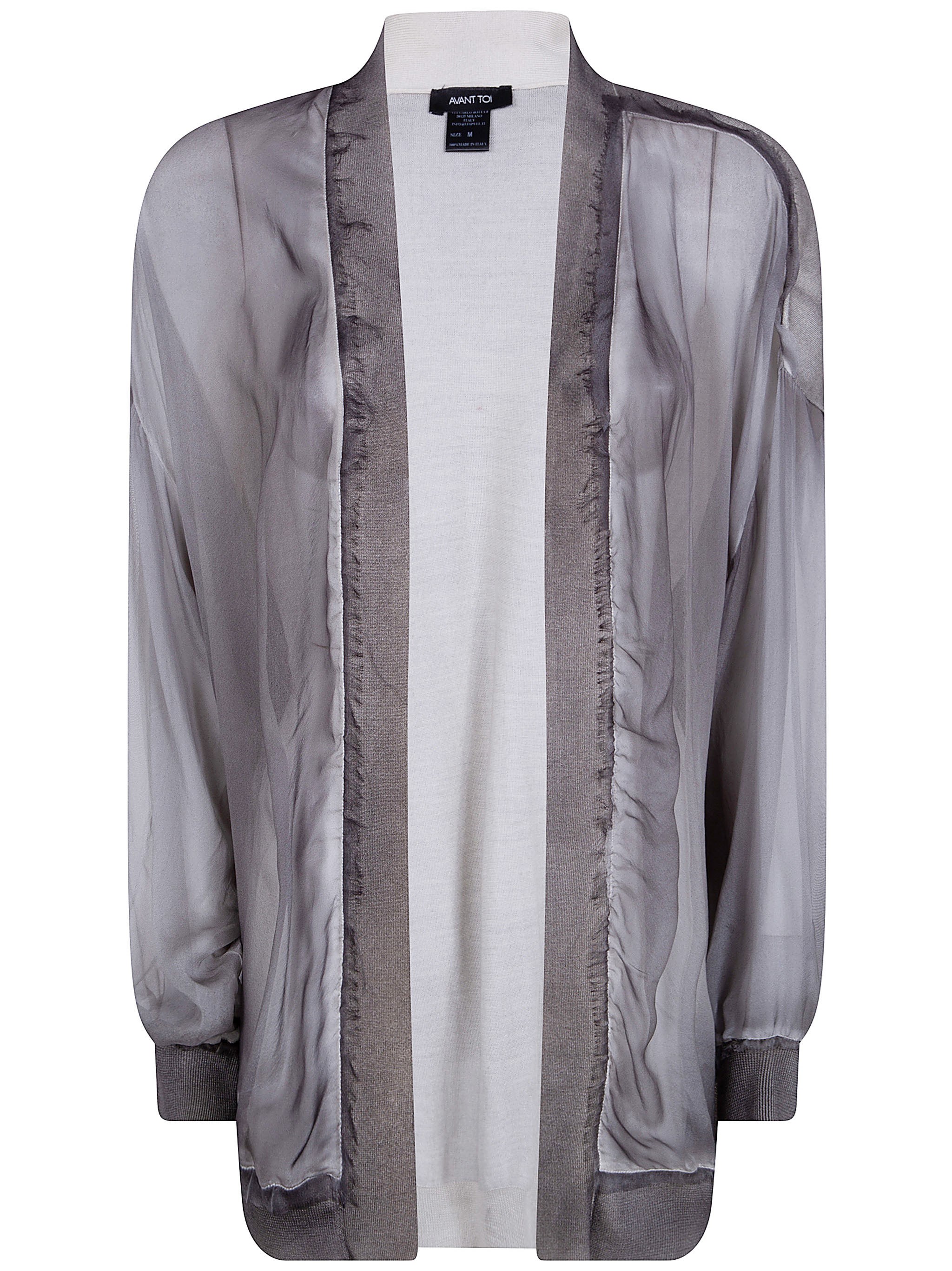 AVANT TOI Hand Painted Chiffon Cardigan With Pure Silk Fine Back And E