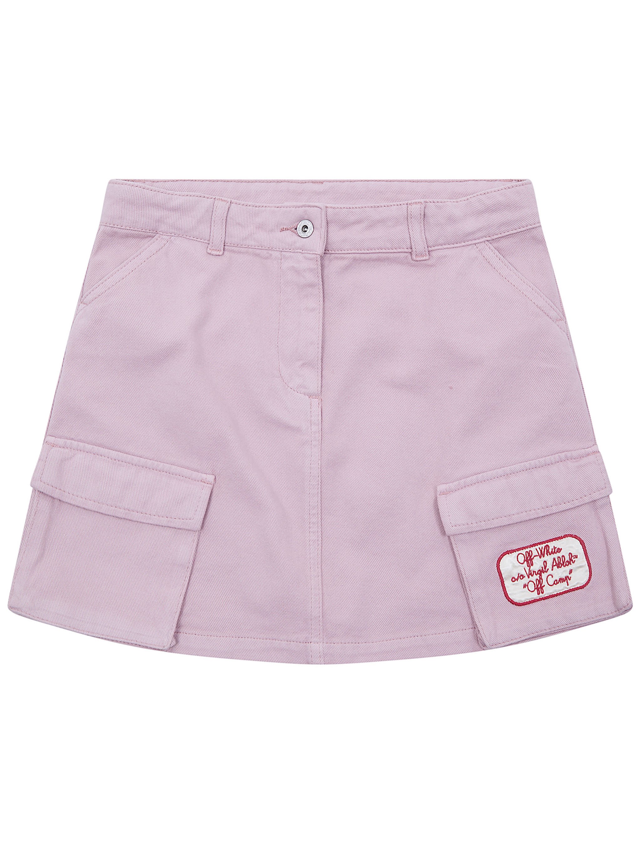 OFF WHITE KIDS "Satin" Patch Cargo Skirt