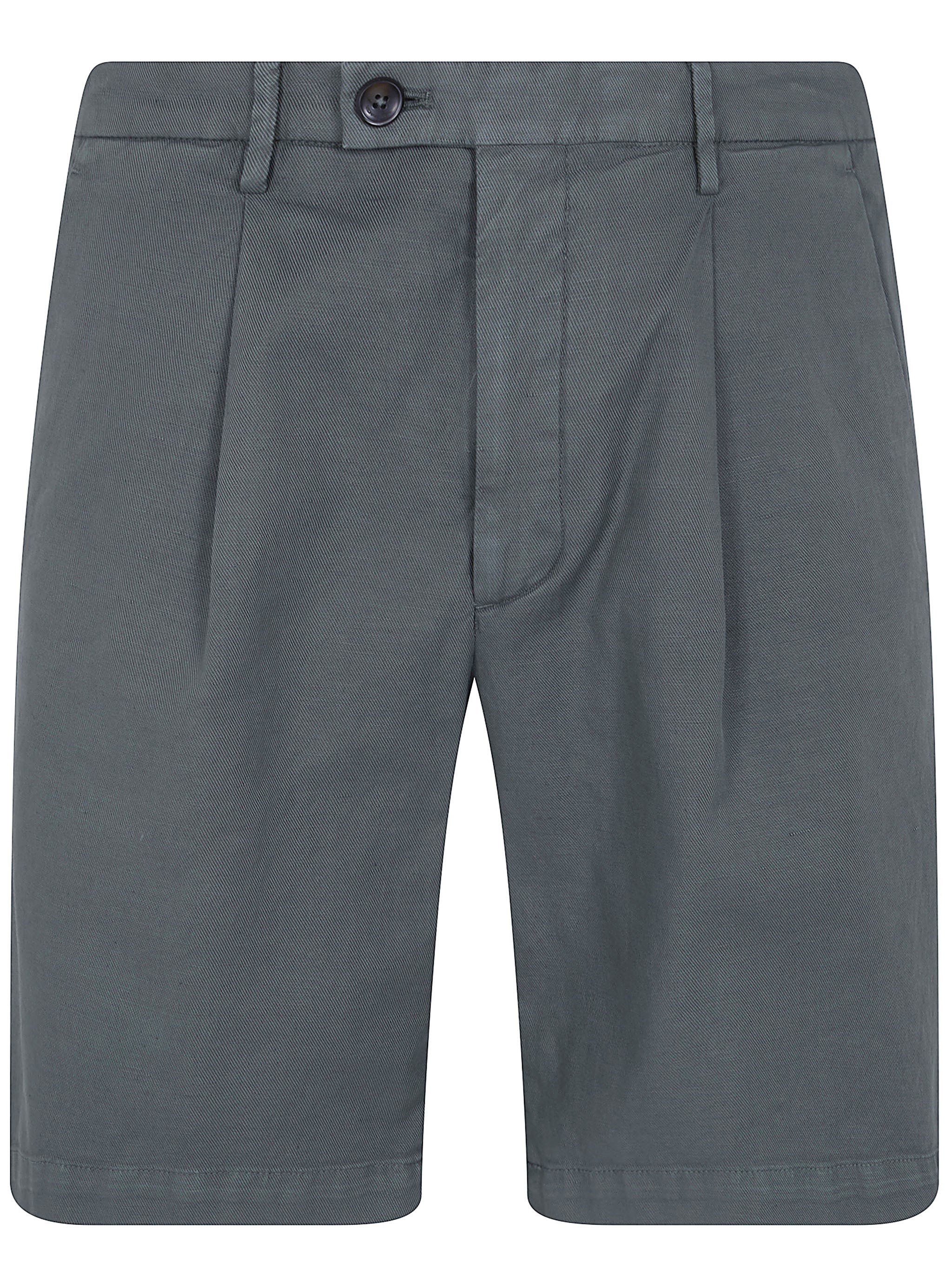 MICHAEL COAL Cotton & Linen Bermuda Trousers