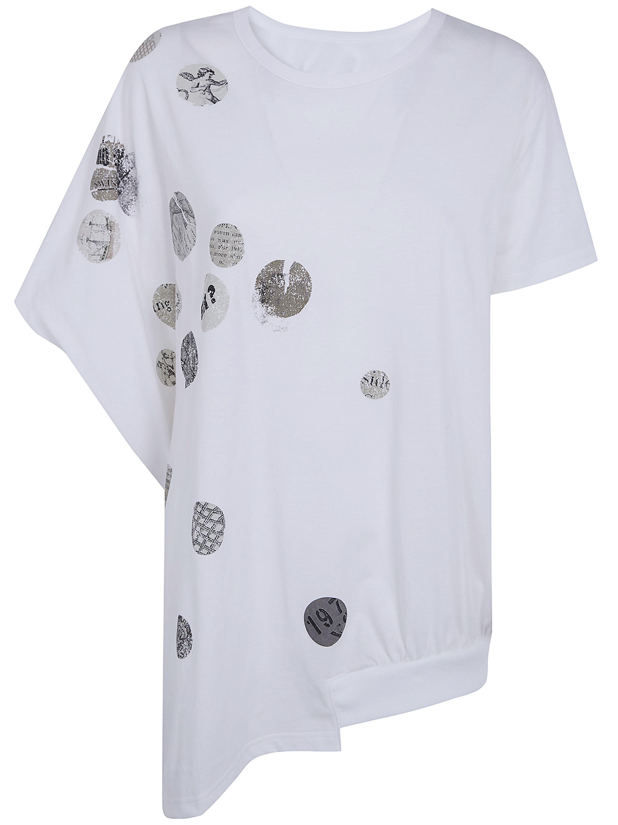 Y's Asymmetry Oversized T-shirt In Gray